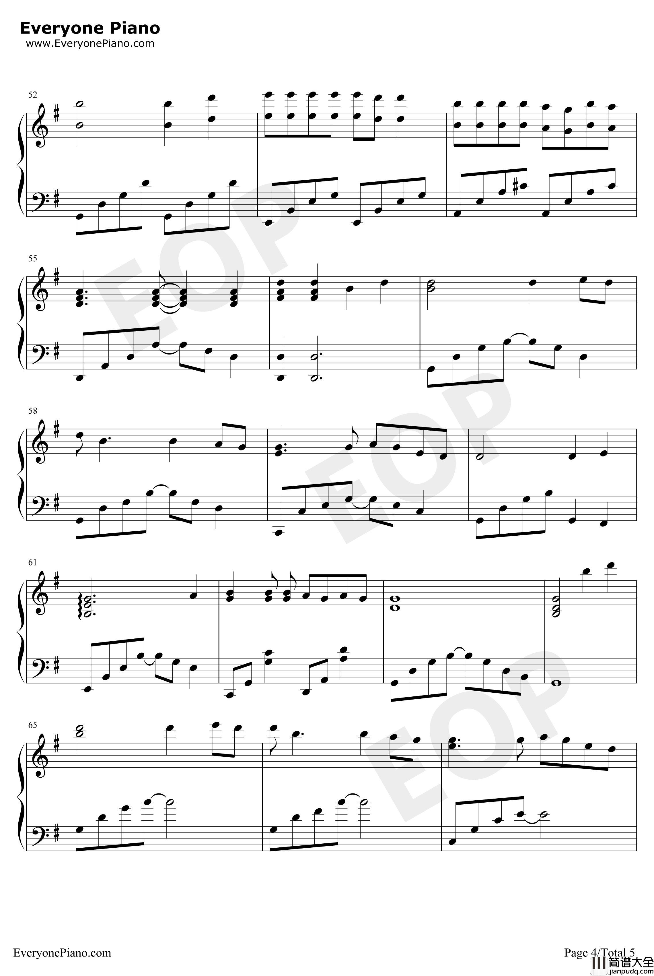 再见钢琴谱_张震岳_男儿本色片尾曲