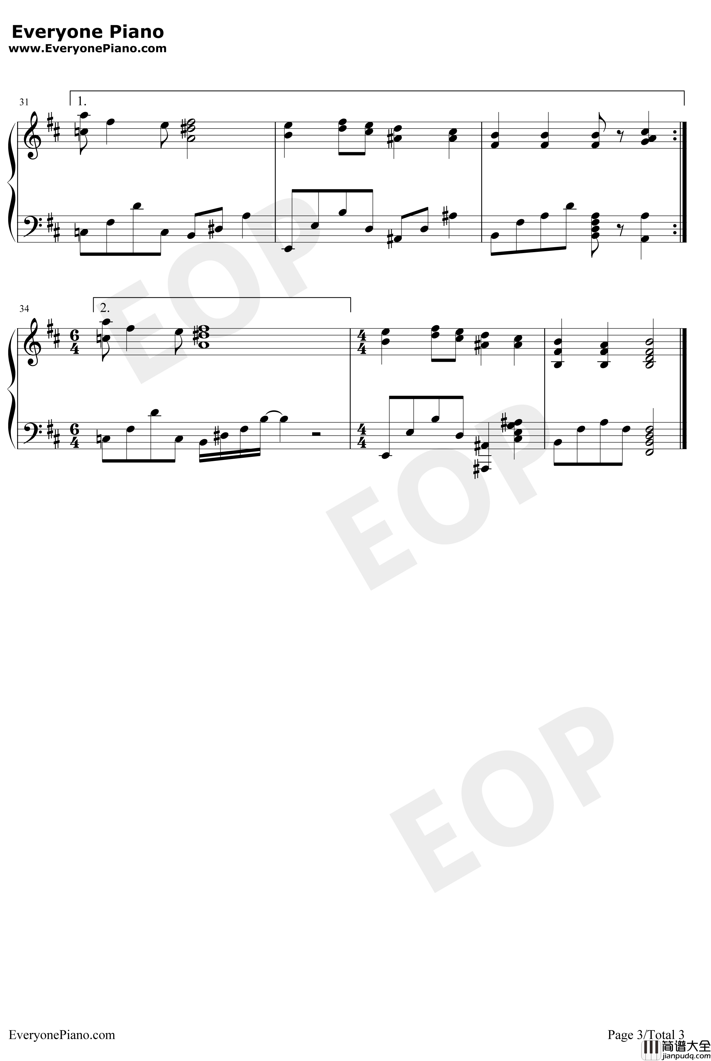 赤い花白い花钢琴谱_早见沙织_天降之物第12话ED