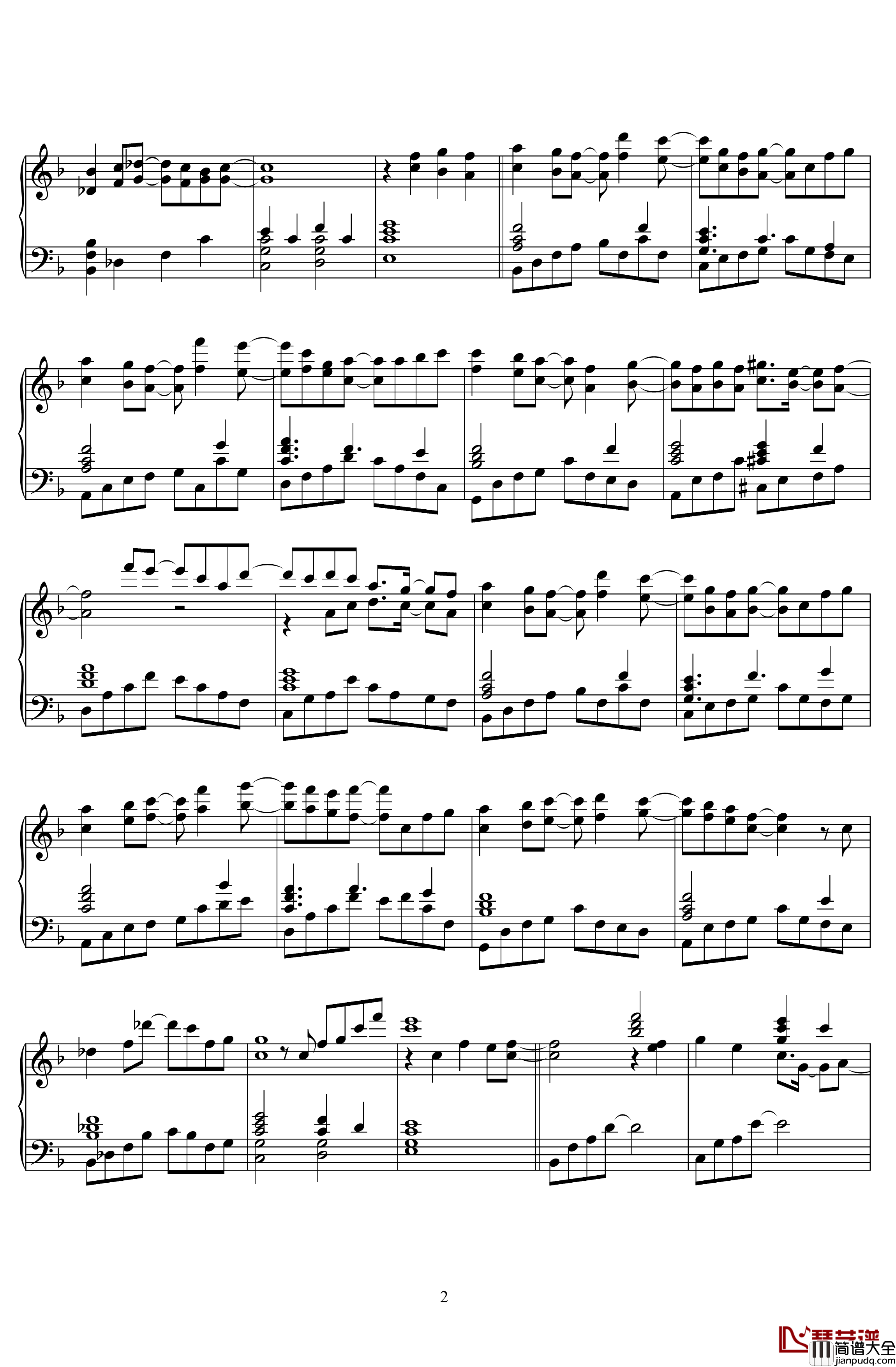 雪滴花钢琴谱_二夜祭