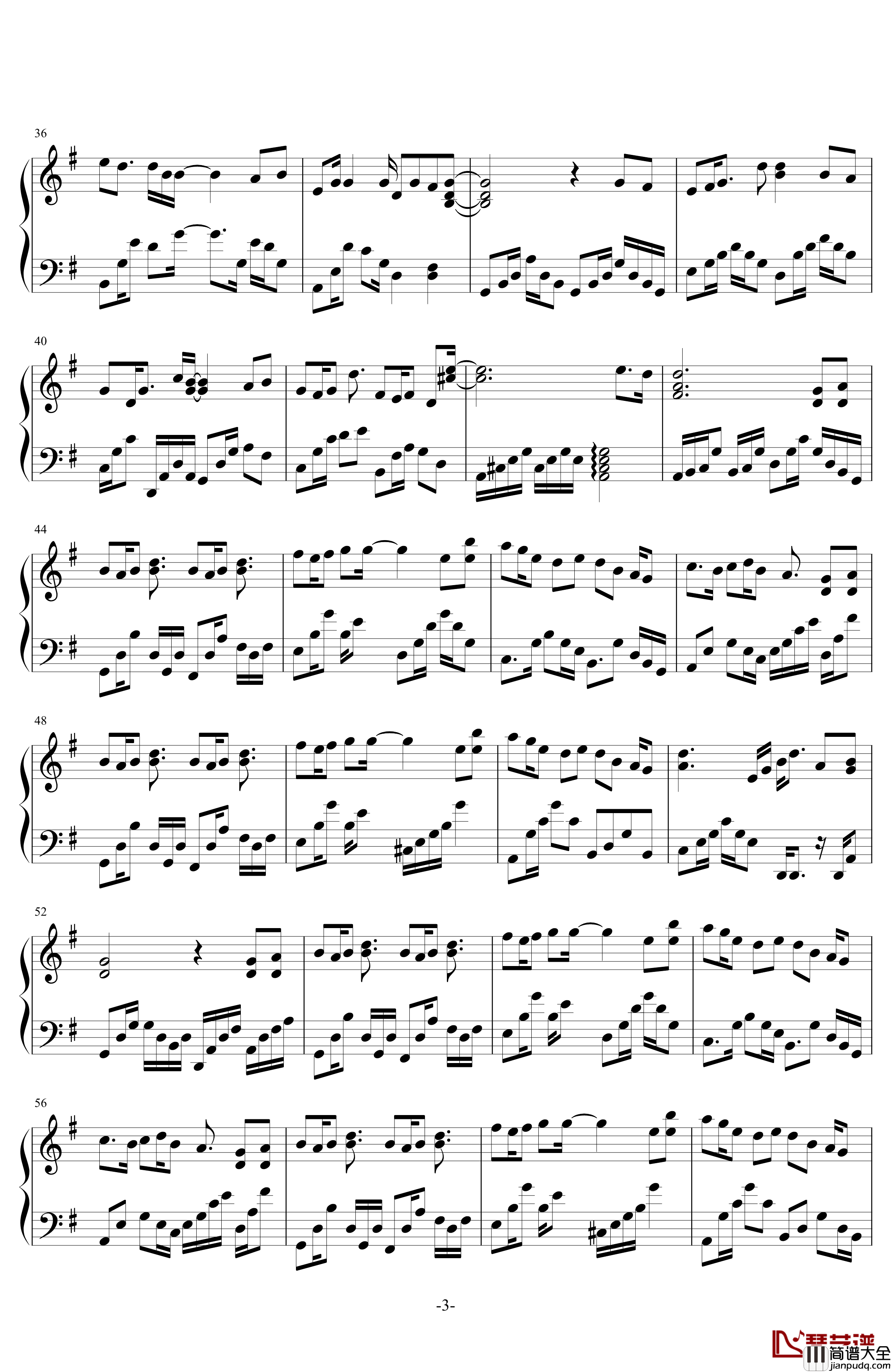 青春常驻钢琴谱_张敬轩