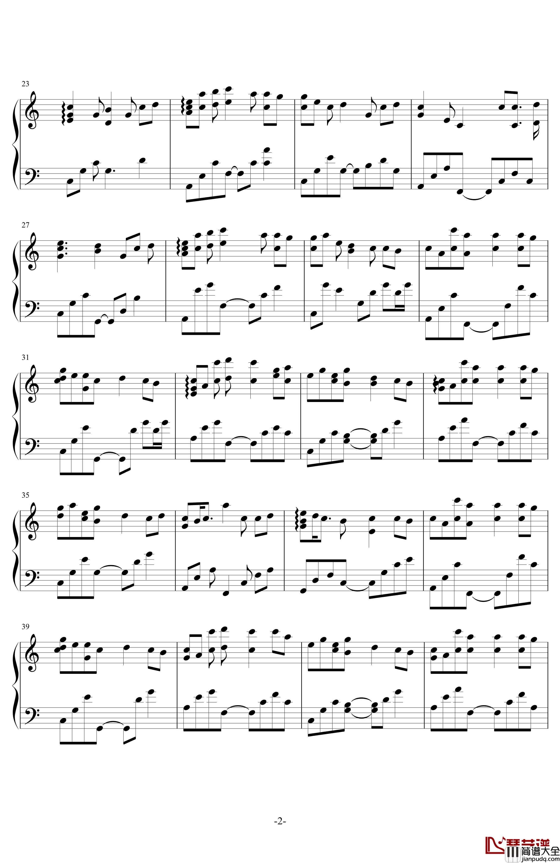 刚好遇见你钢琴谱_昼夜版_李玉刚