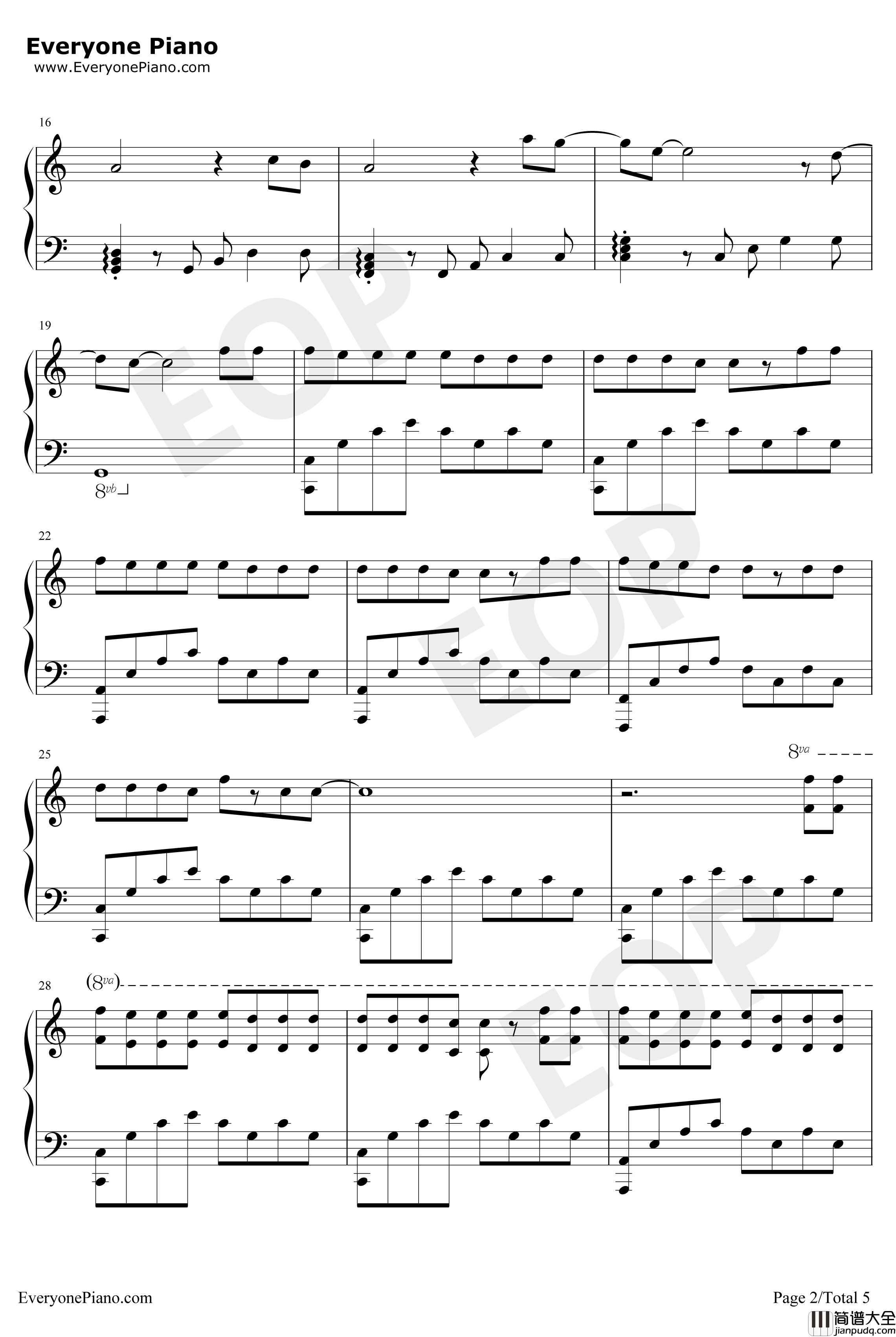 22钢琴谱_SarahMcTernan_2019年欧洲歌唱大赛