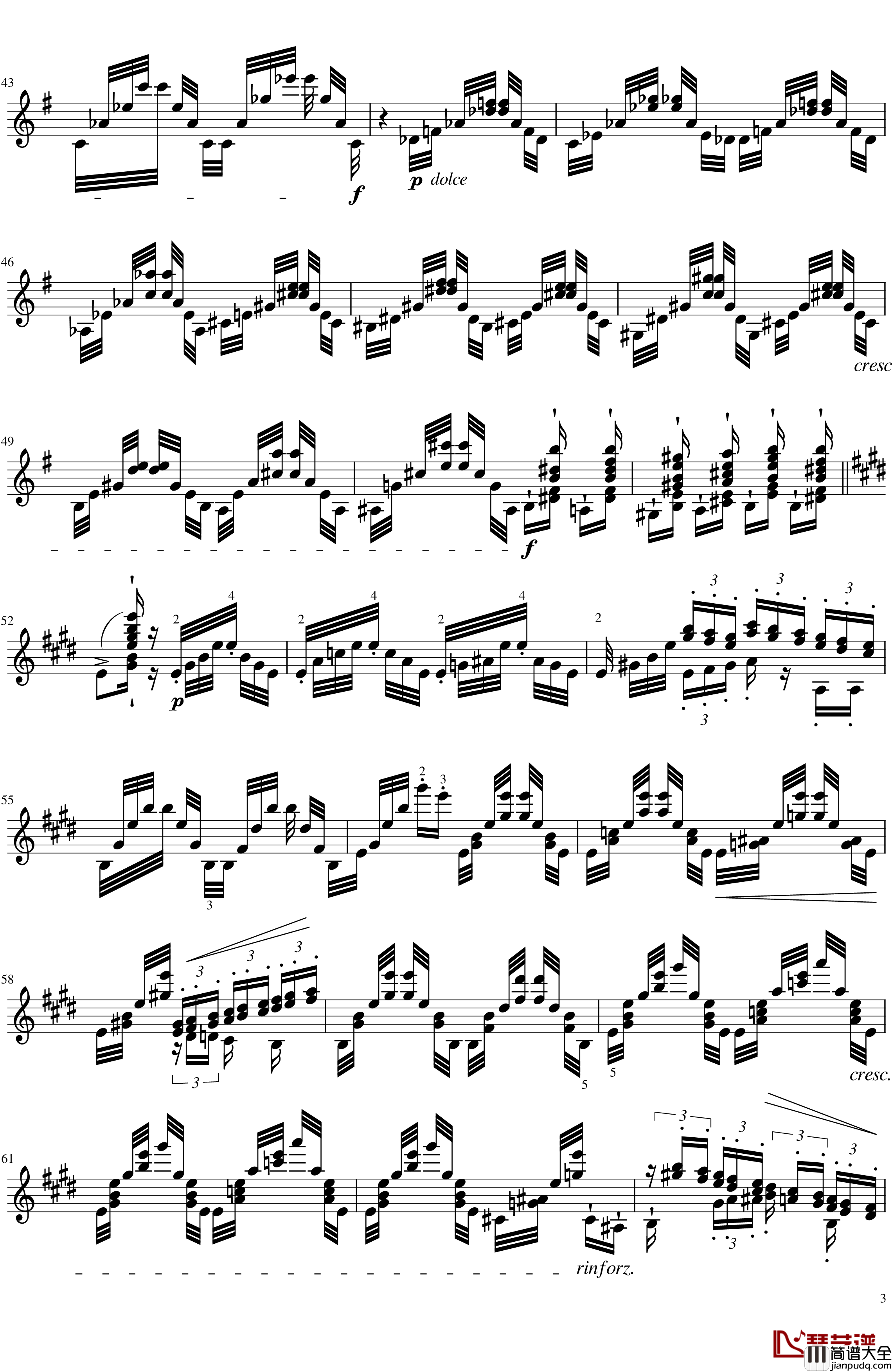 帕格尼尼大练习曲4钢琴谱_李斯特