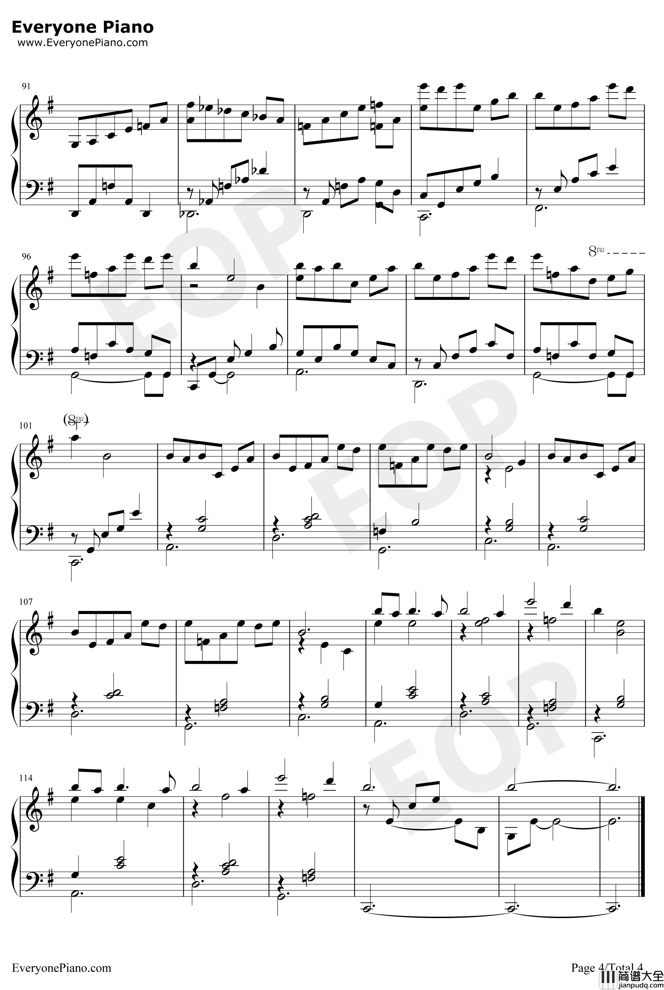 flower钢琴谱_李闰珉