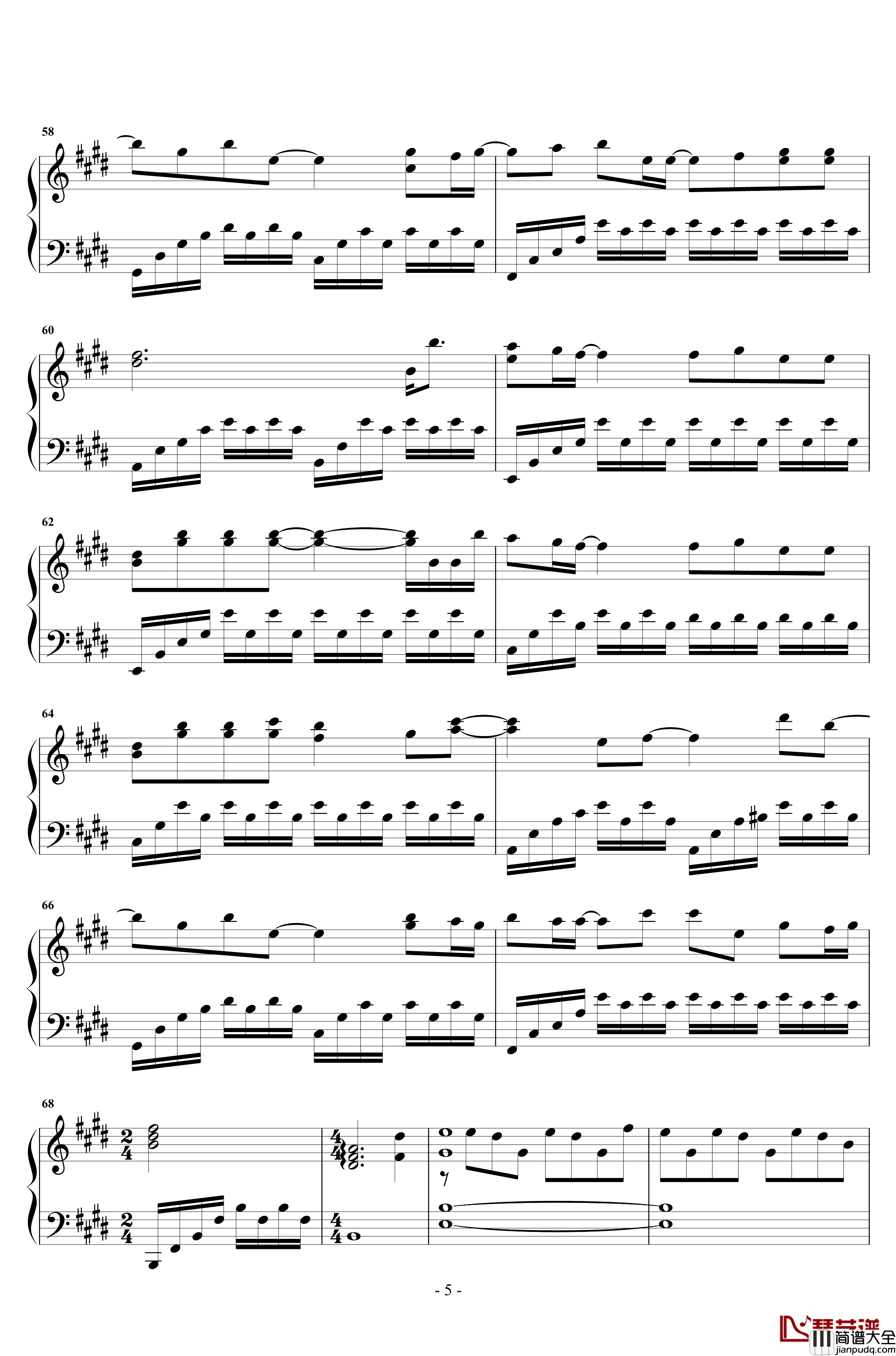 真的傻钢琴谱_徐佳莹