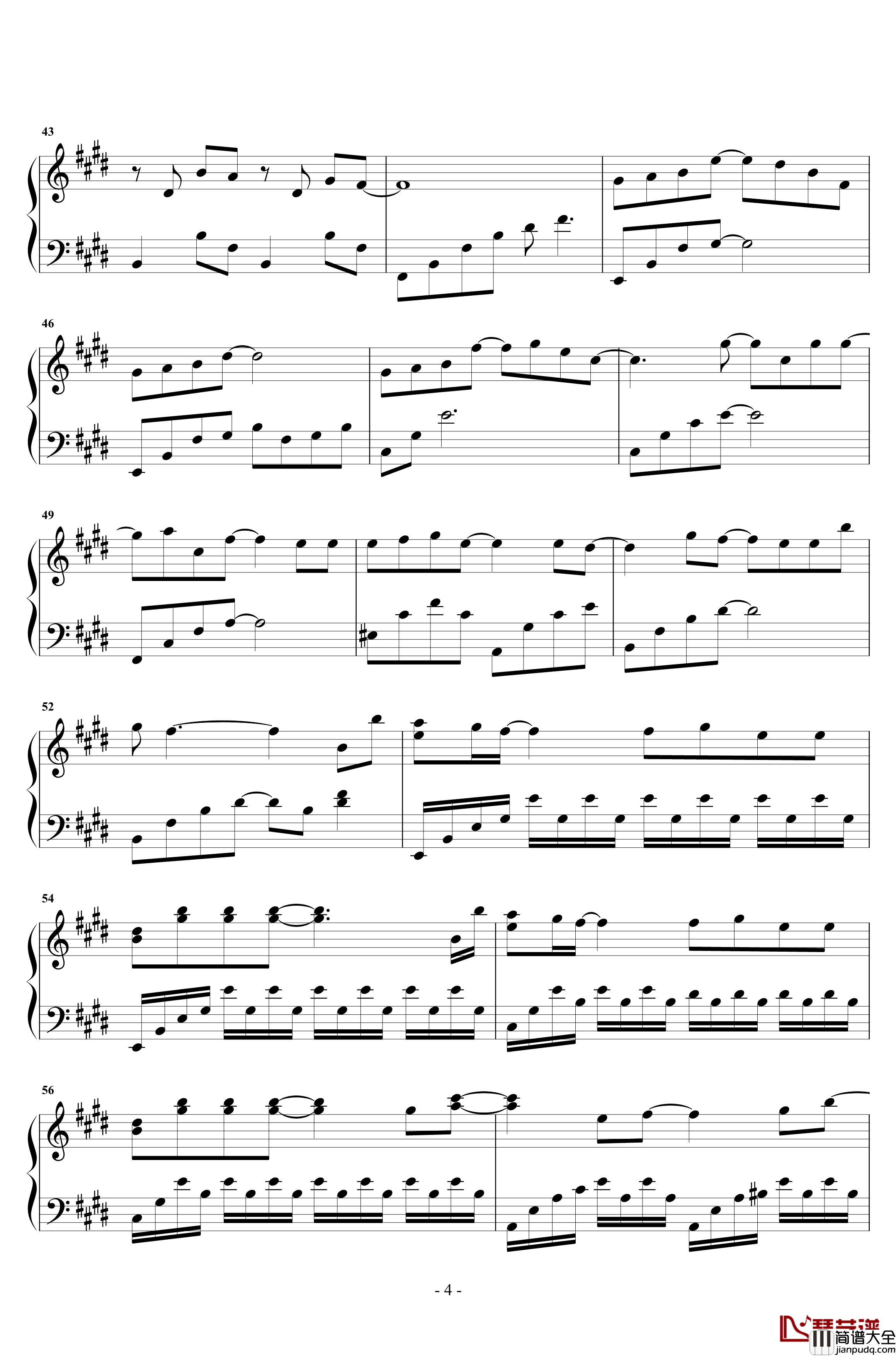 真的傻钢琴谱_徐佳莹