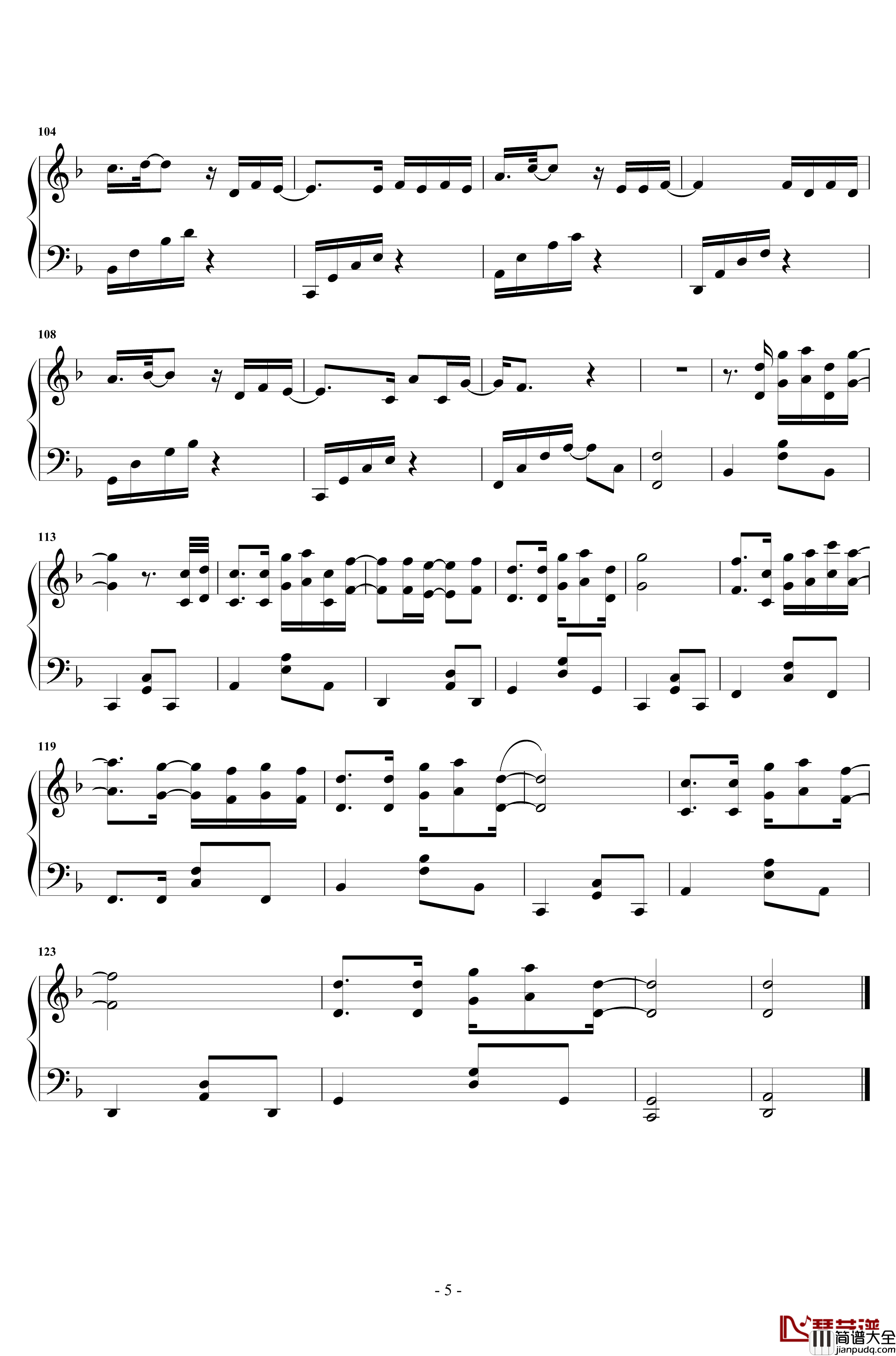 暧昧钢琴谱_原声独奏_薛之谦