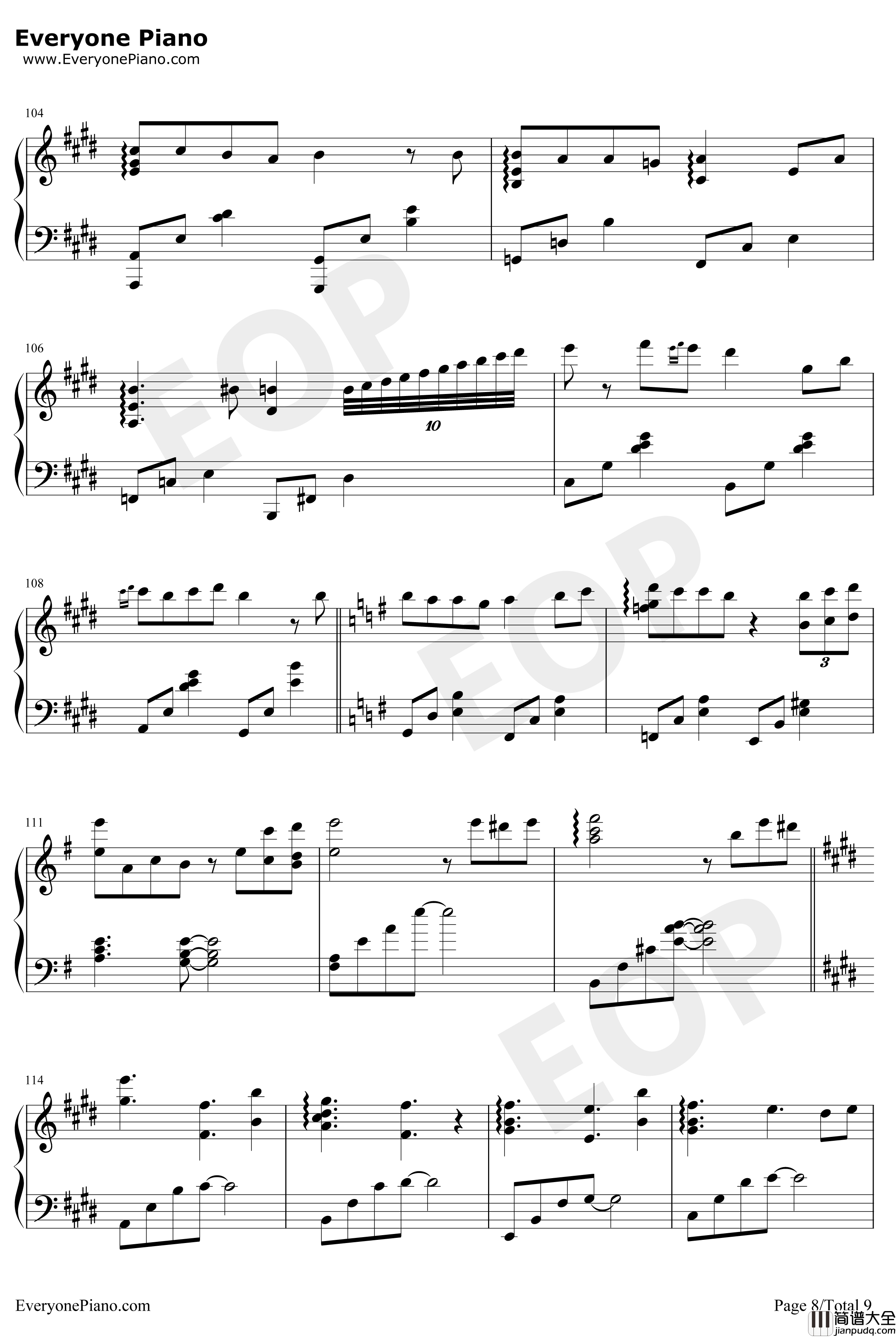 いのちの名前钢琴谱_広橋真紀子_広橋真紀子演奏版