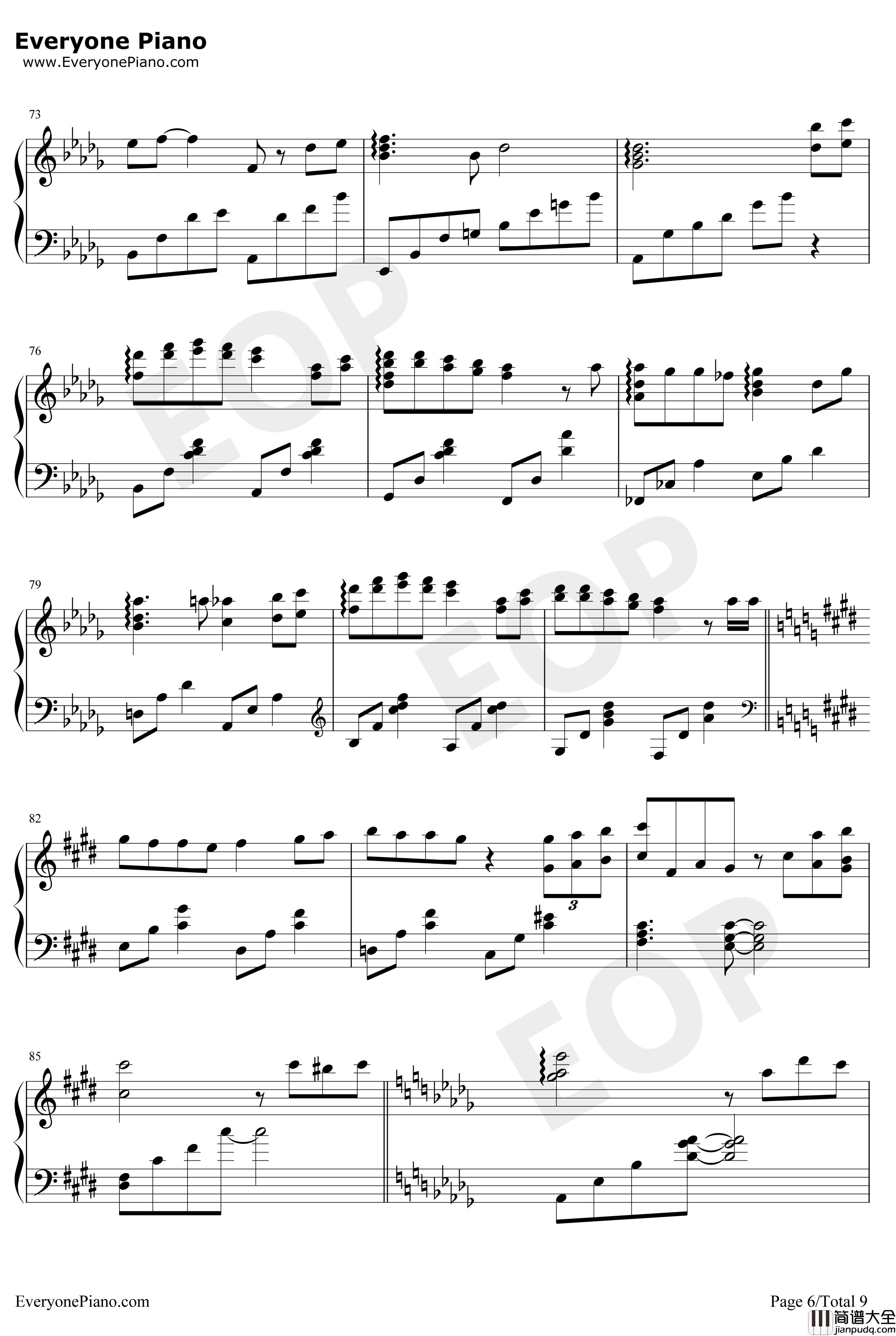 いのちの名前钢琴谱_広橋真紀子_広橋真紀子演奏版