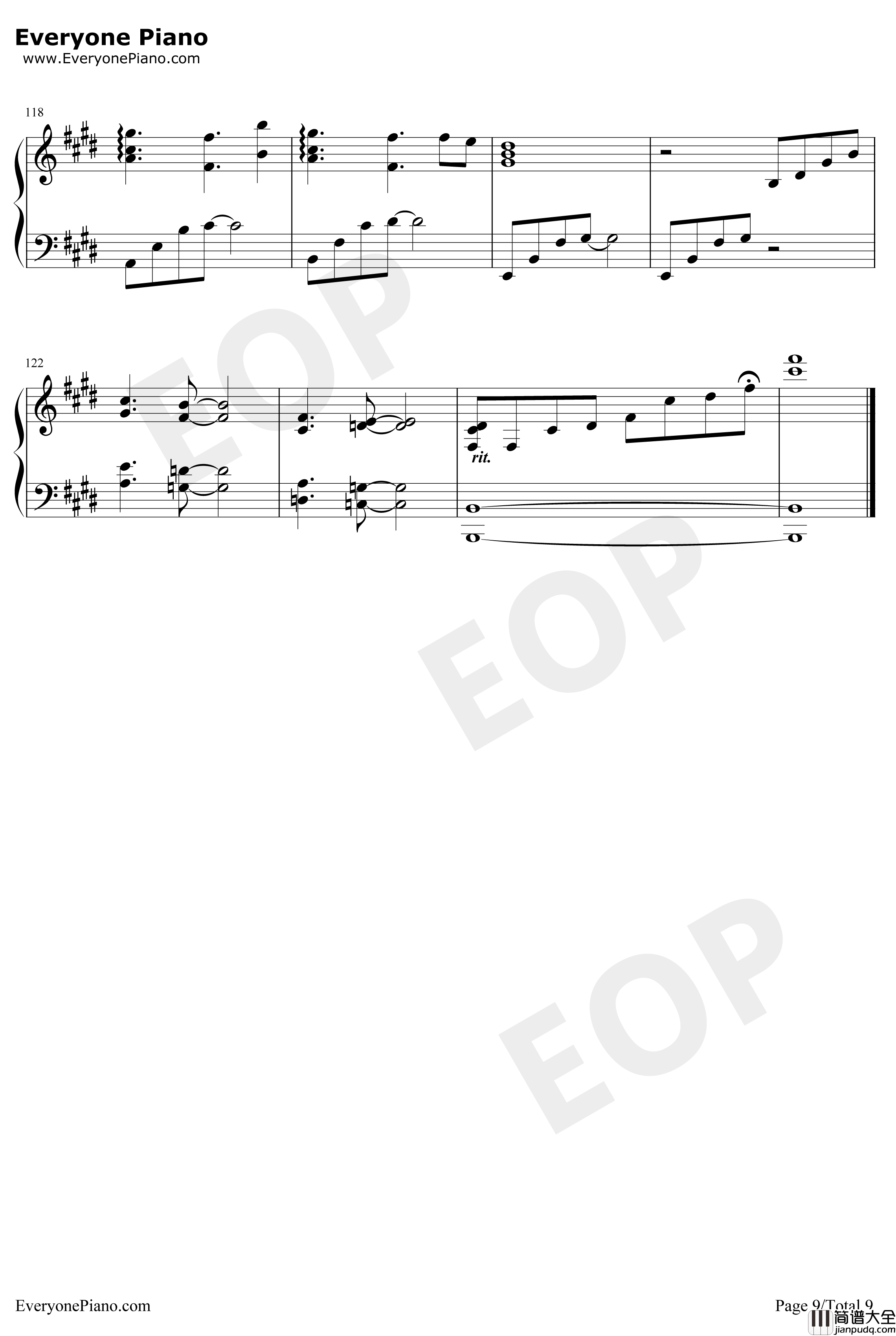 いのちの名前钢琴谱_広橋真紀子_広橋真紀子演奏版