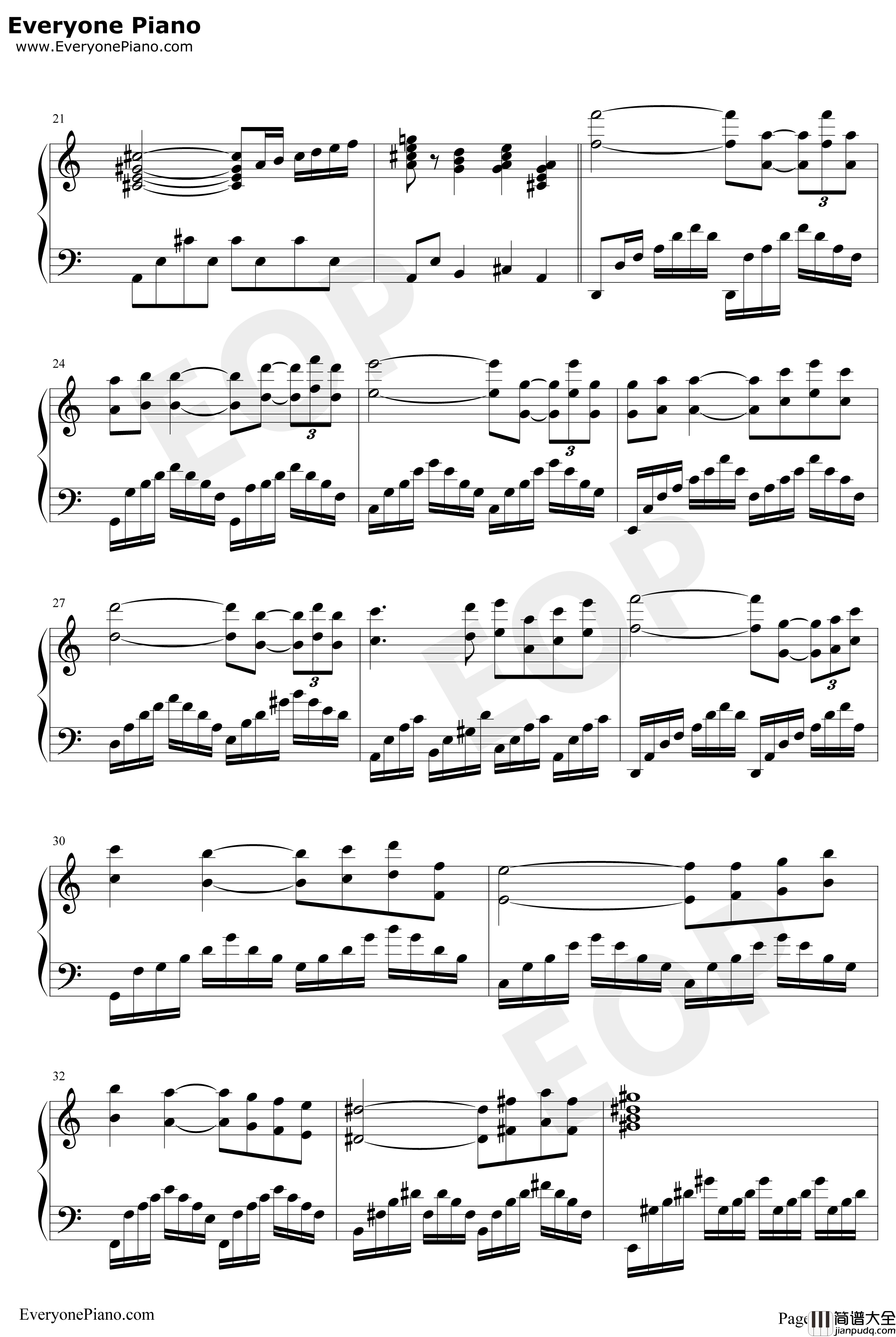 爱的故事钢琴谱_AndyWilliams_完美版_LoveStory