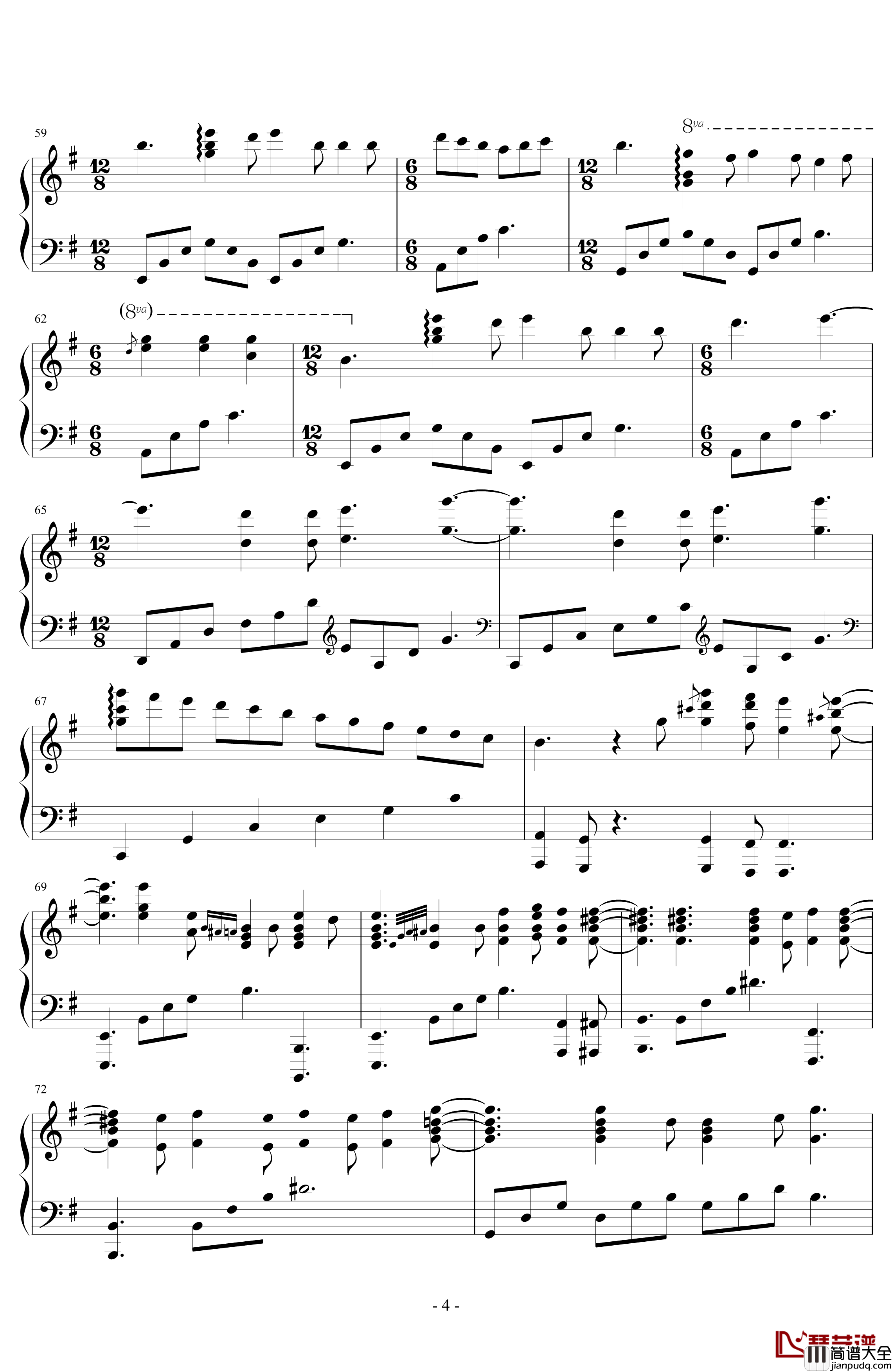 G小调随想练习曲钢琴谱_帕赫贝尔_Pachelbel