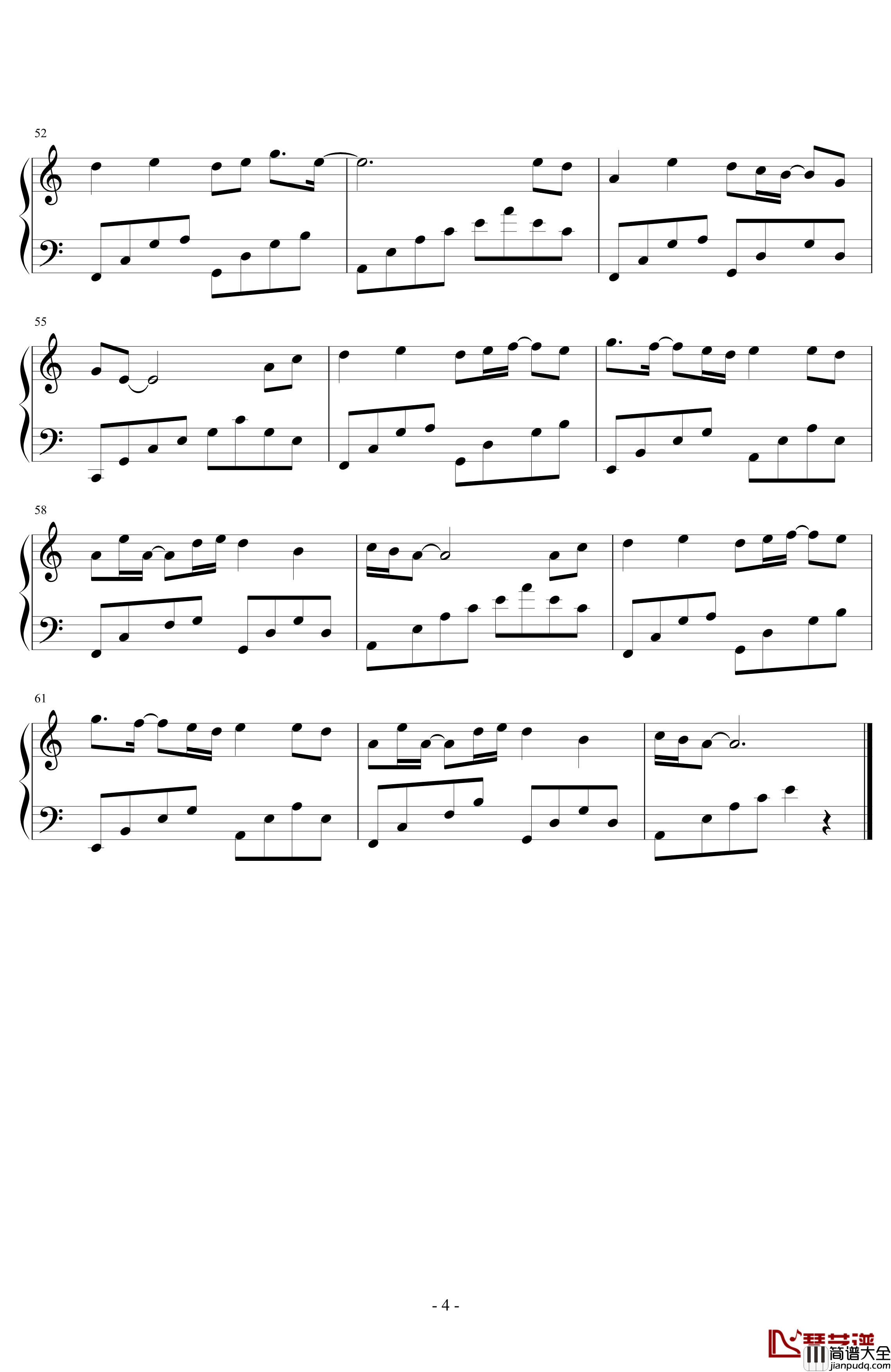 不染简单版钢琴谱_毛不易