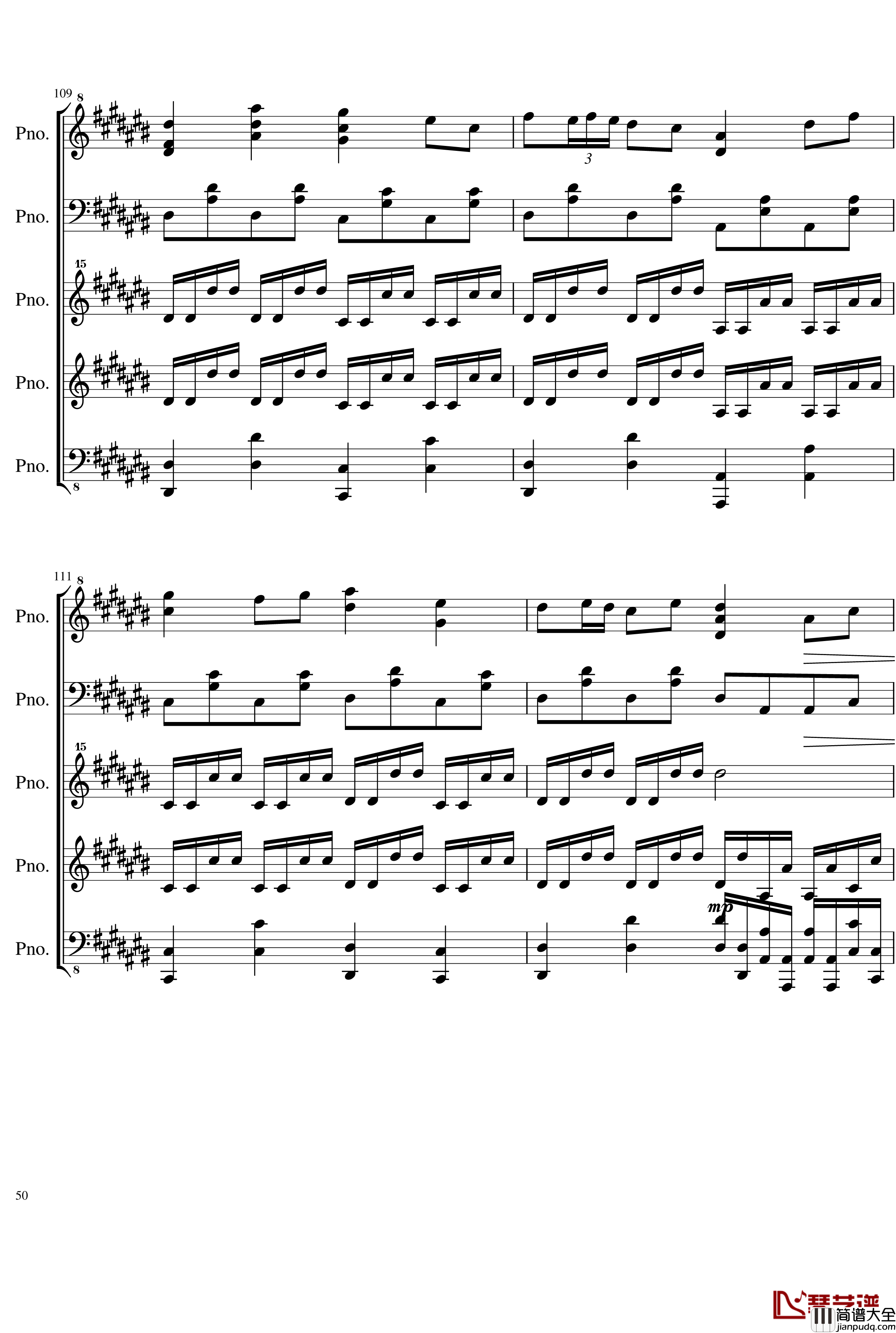 五月雨戀歌钢琴谱_Full_Version_28K_初音未来