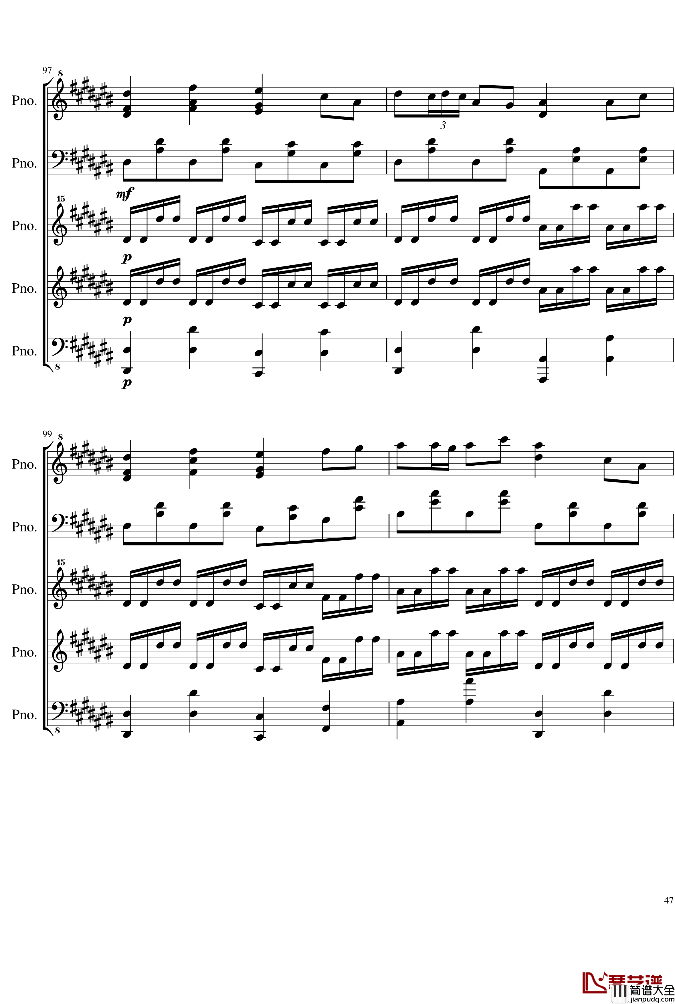 五月雨戀歌钢琴谱_Full_Version_28K_初音未来