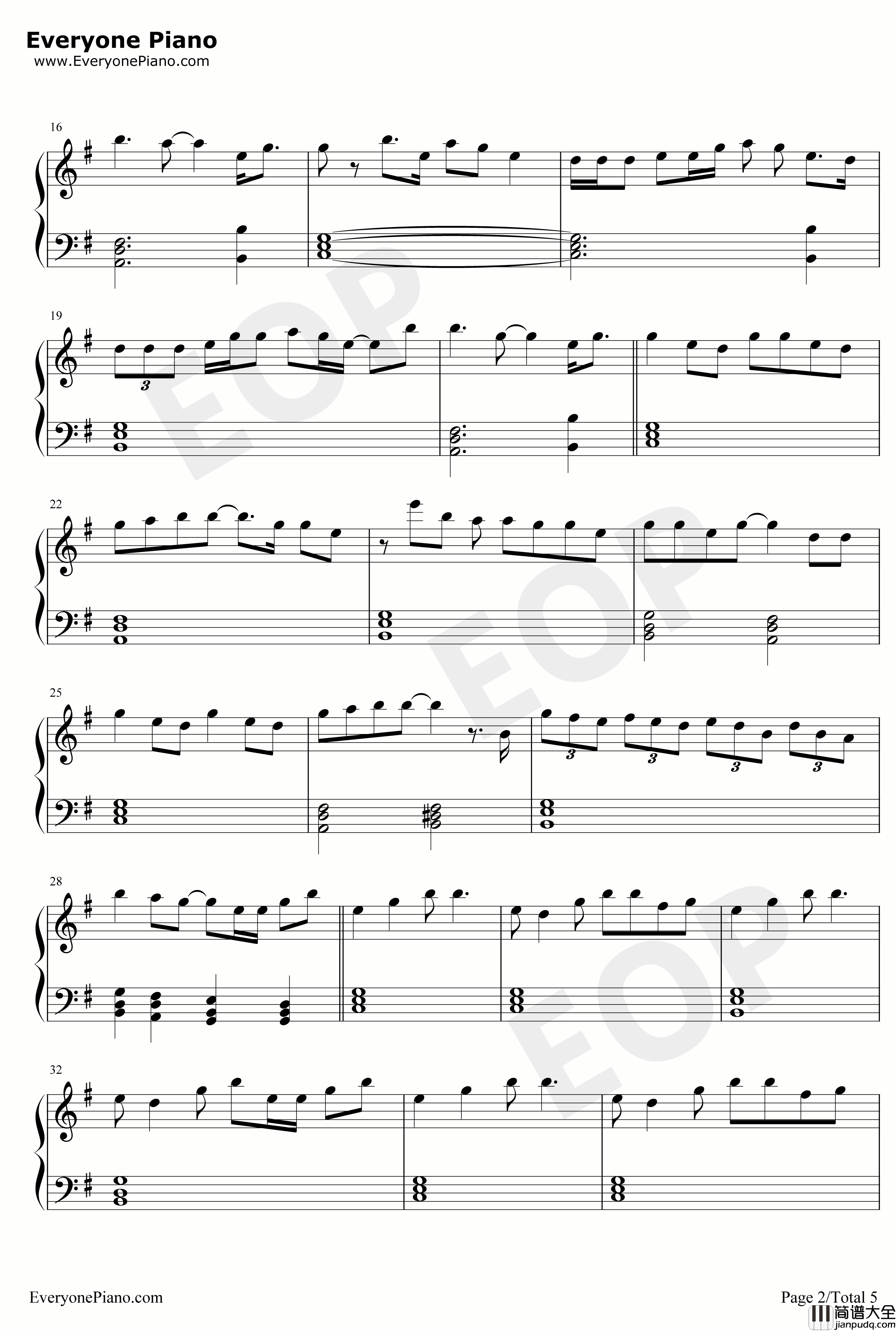 Call_You_Mine钢琴谱_The_Chainsmokers_Bebe_Rexha