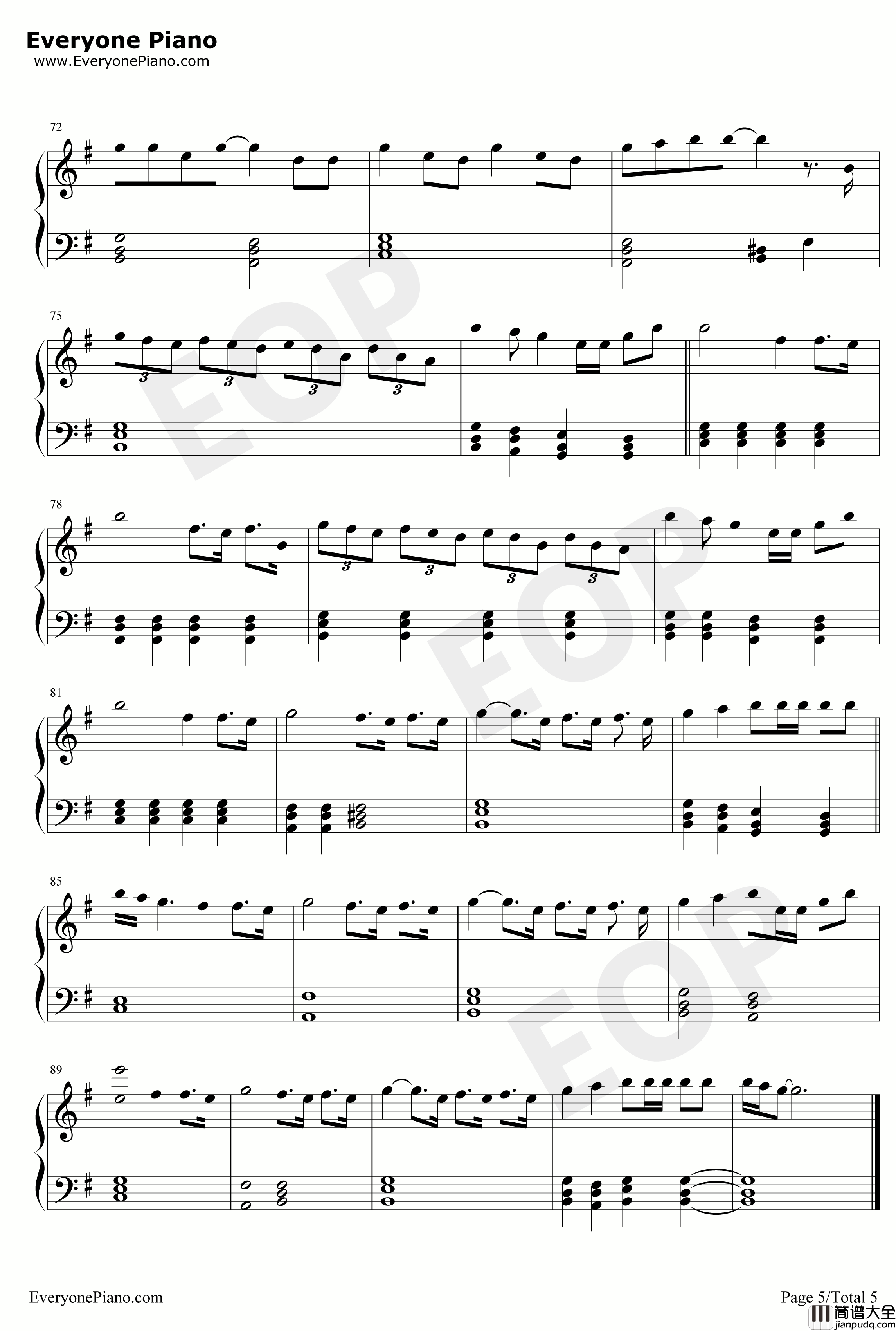 Call_You_Mine钢琴谱_The_Chainsmokers_Bebe_Rexha