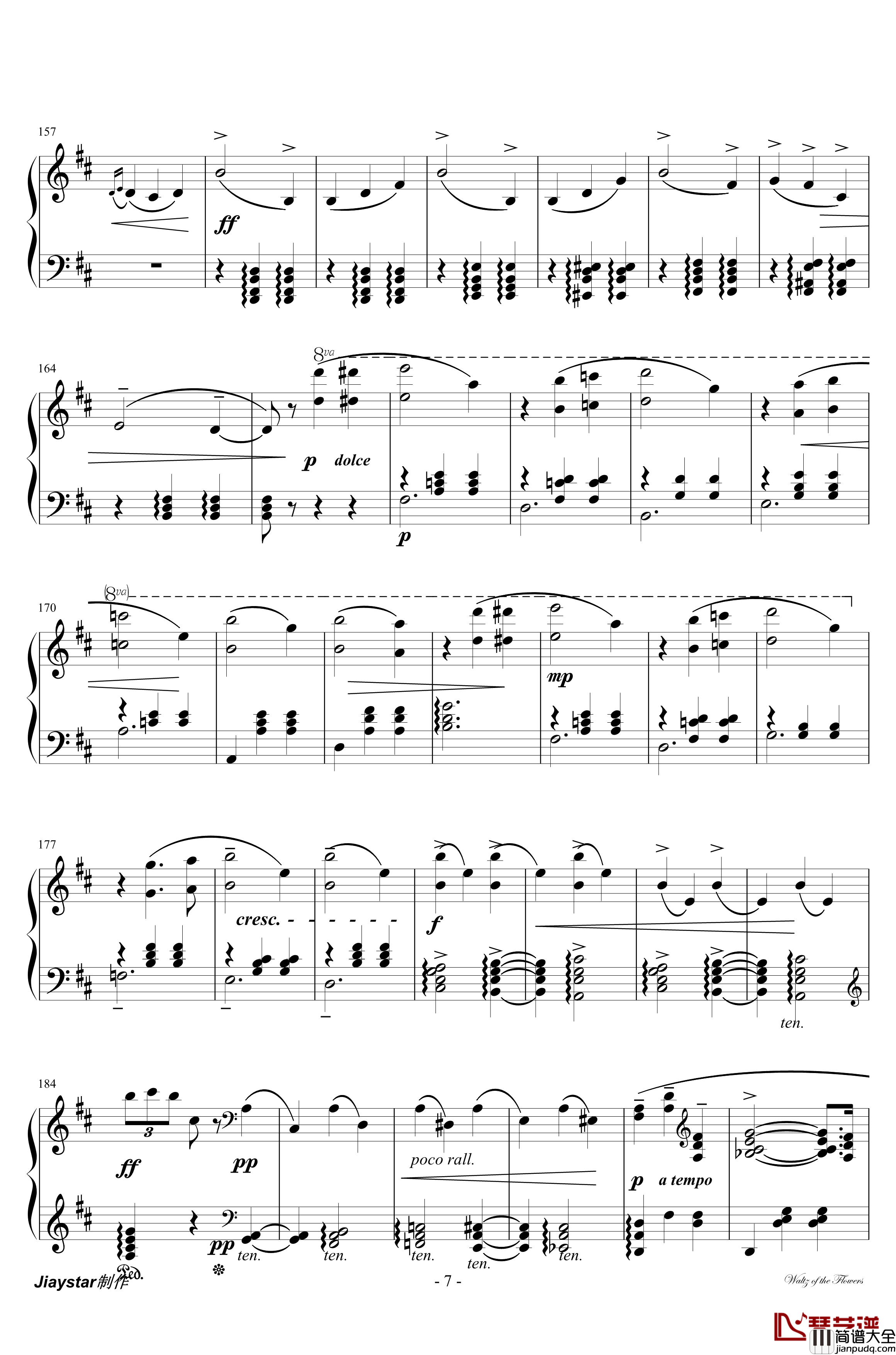 花的圆舞曲钢琴谱_柴科夫斯基