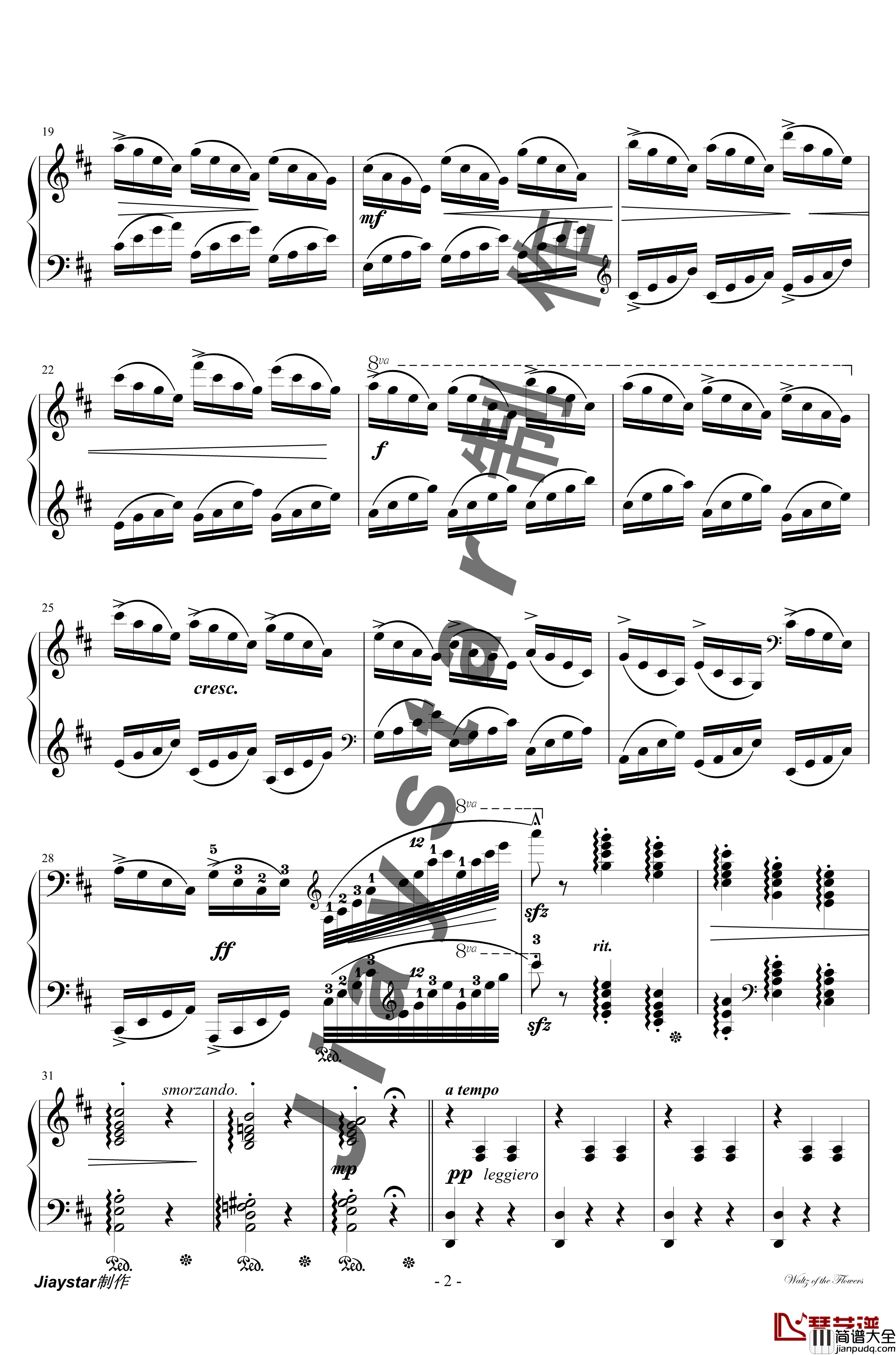 花的圆舞曲钢琴谱_柴科夫斯基