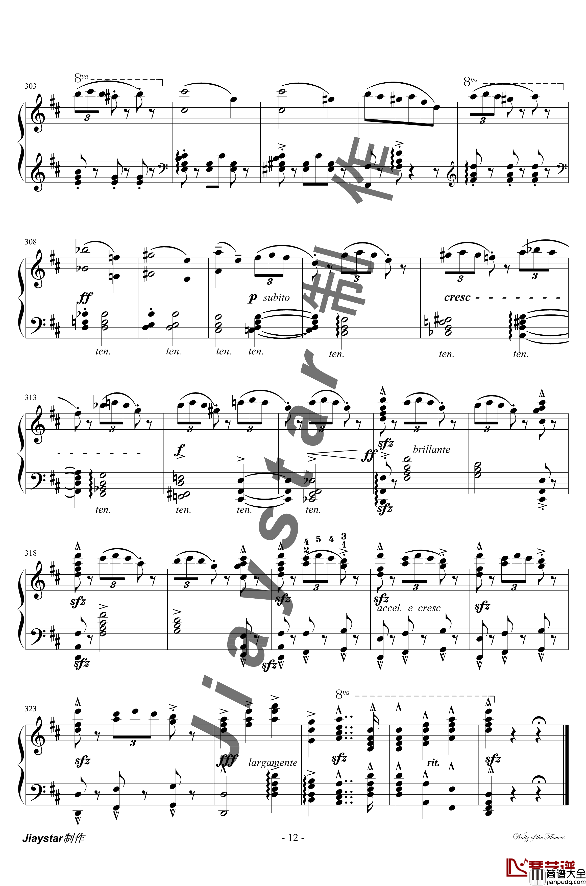 花的圆舞曲钢琴谱_柴科夫斯基