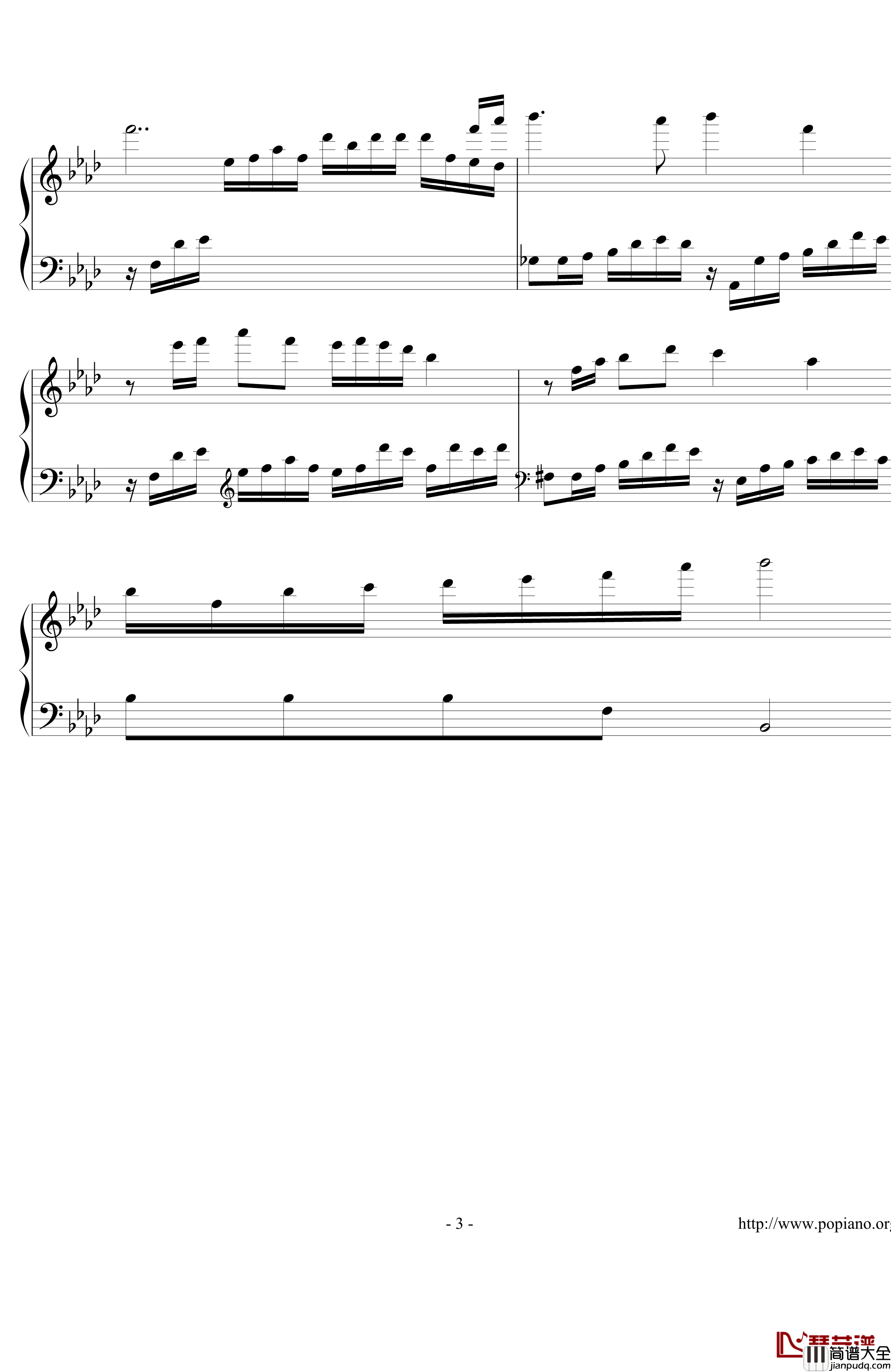 造梦西游3主界面BGM钢琴谱_造梦西游