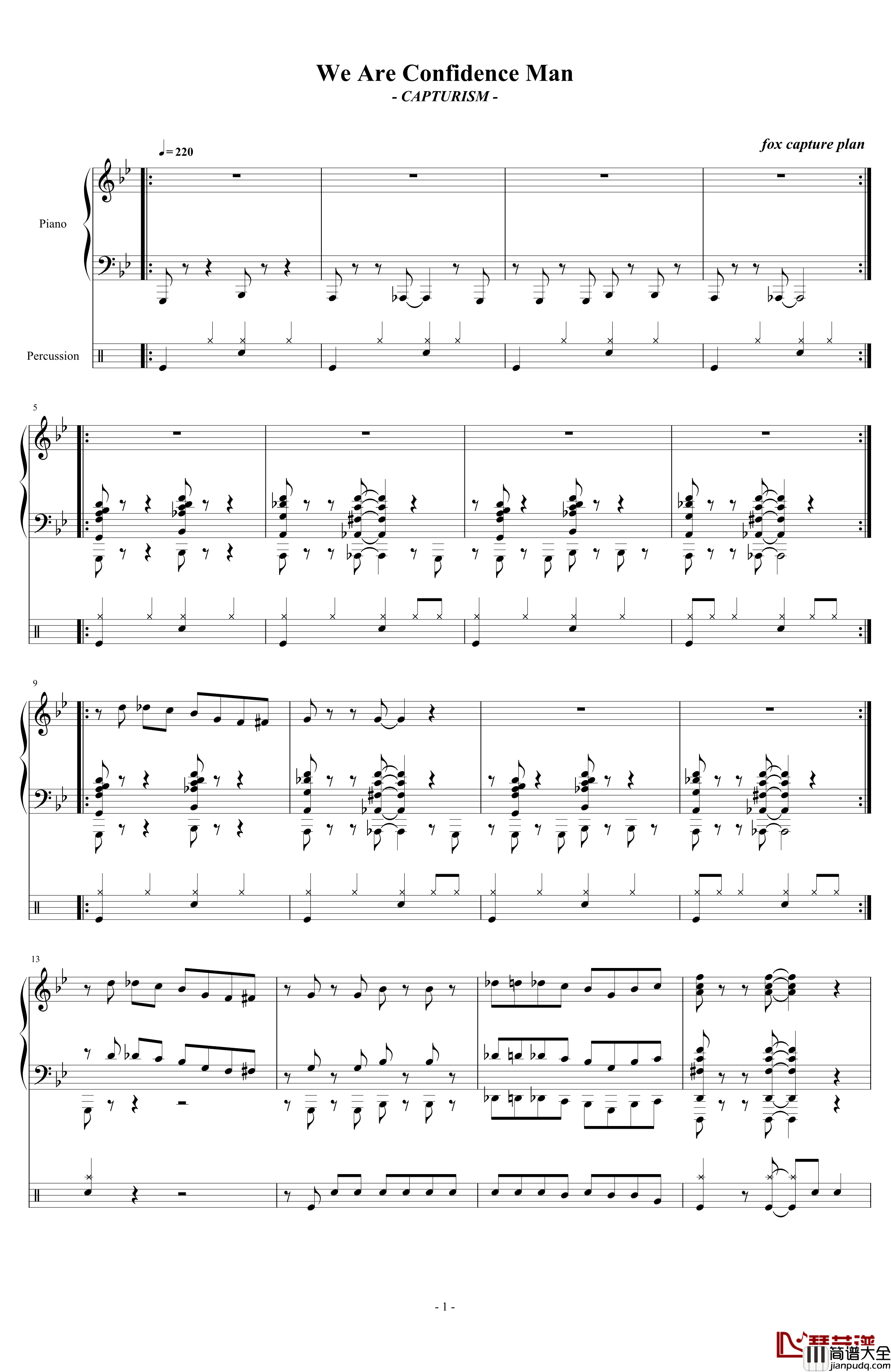 We_Are_Confidence_Man钢琴谱_行骗天下JP