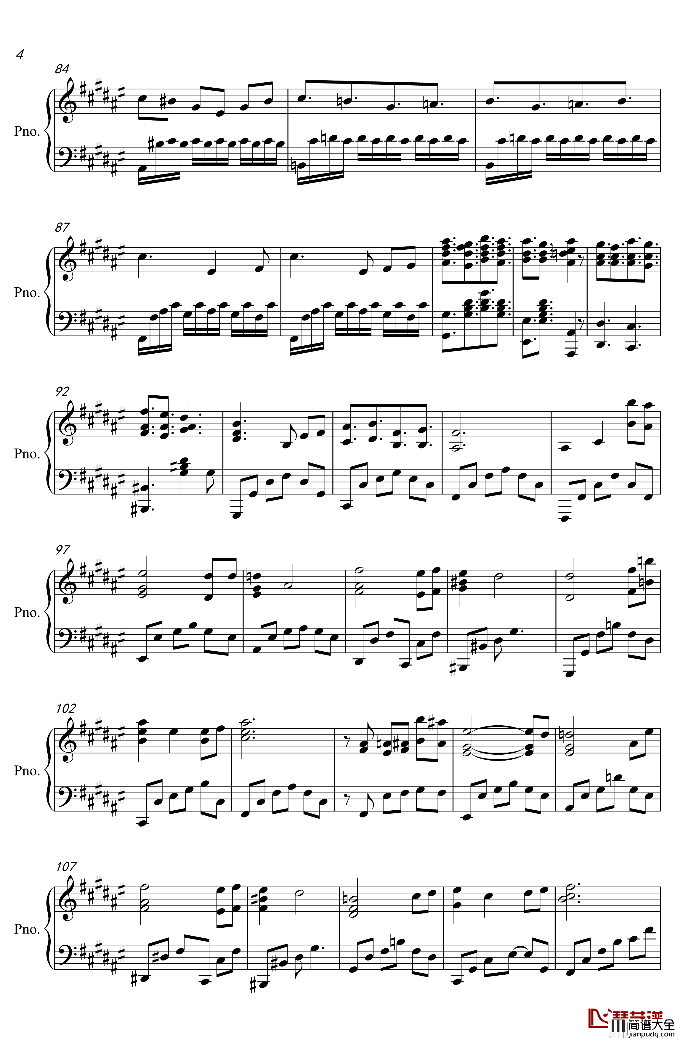 芬芳一生钢琴谱_完美独奏版_毛不易