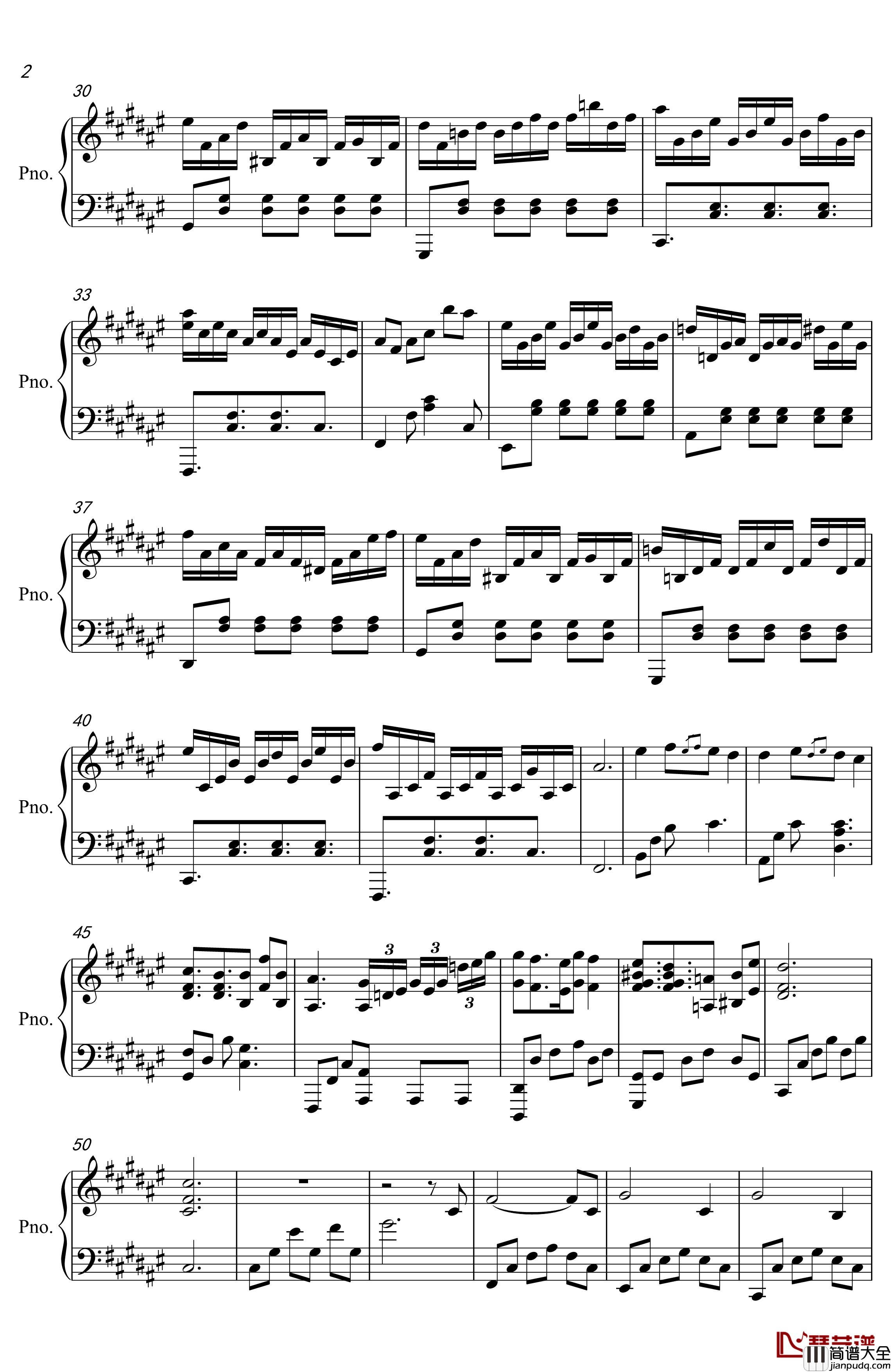 芬芳一生钢琴谱_完美独奏版_毛不易