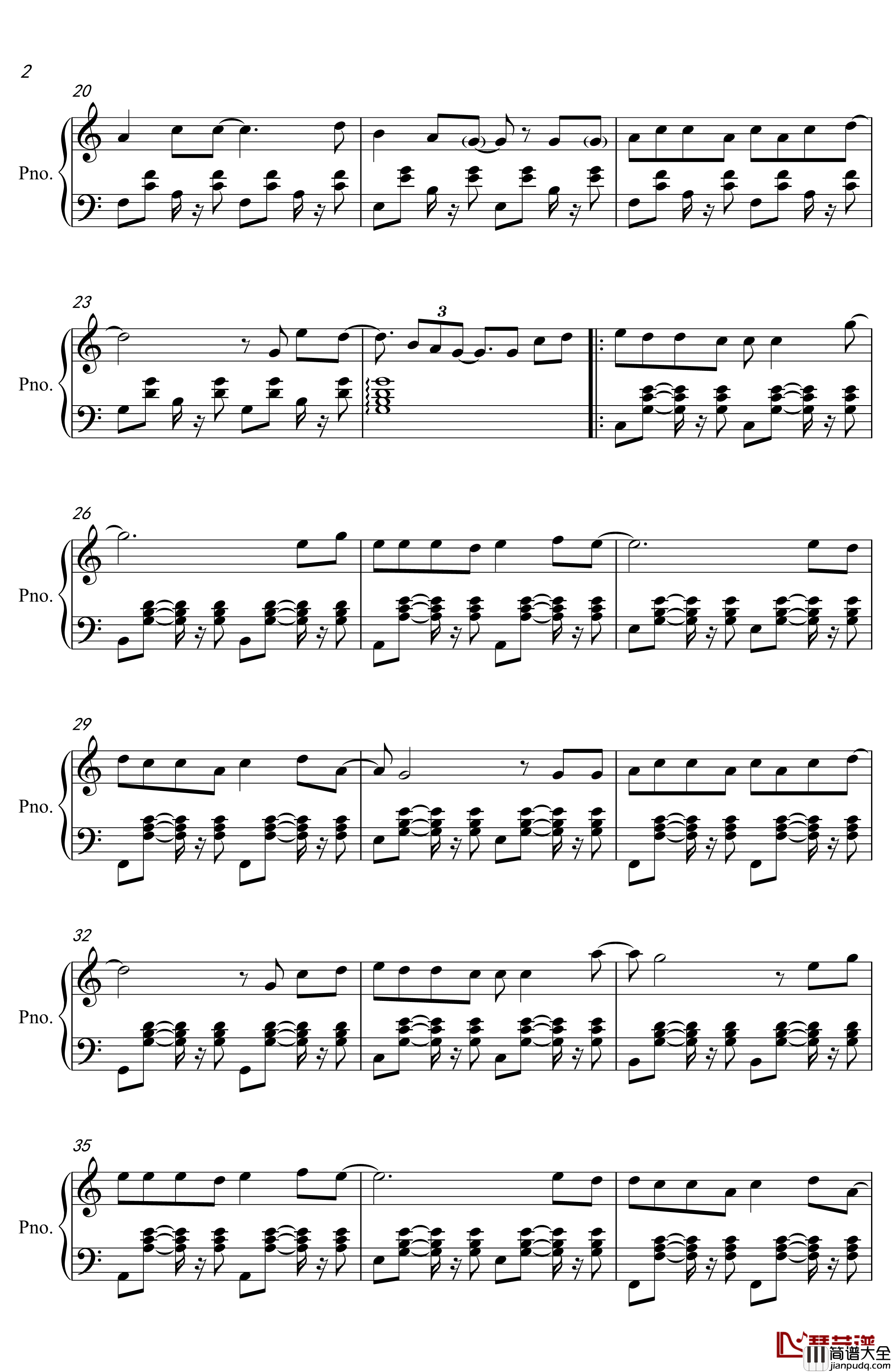 情非得已/花街的流星钢琴谱_非抒情完美独奏版_庾澄庆