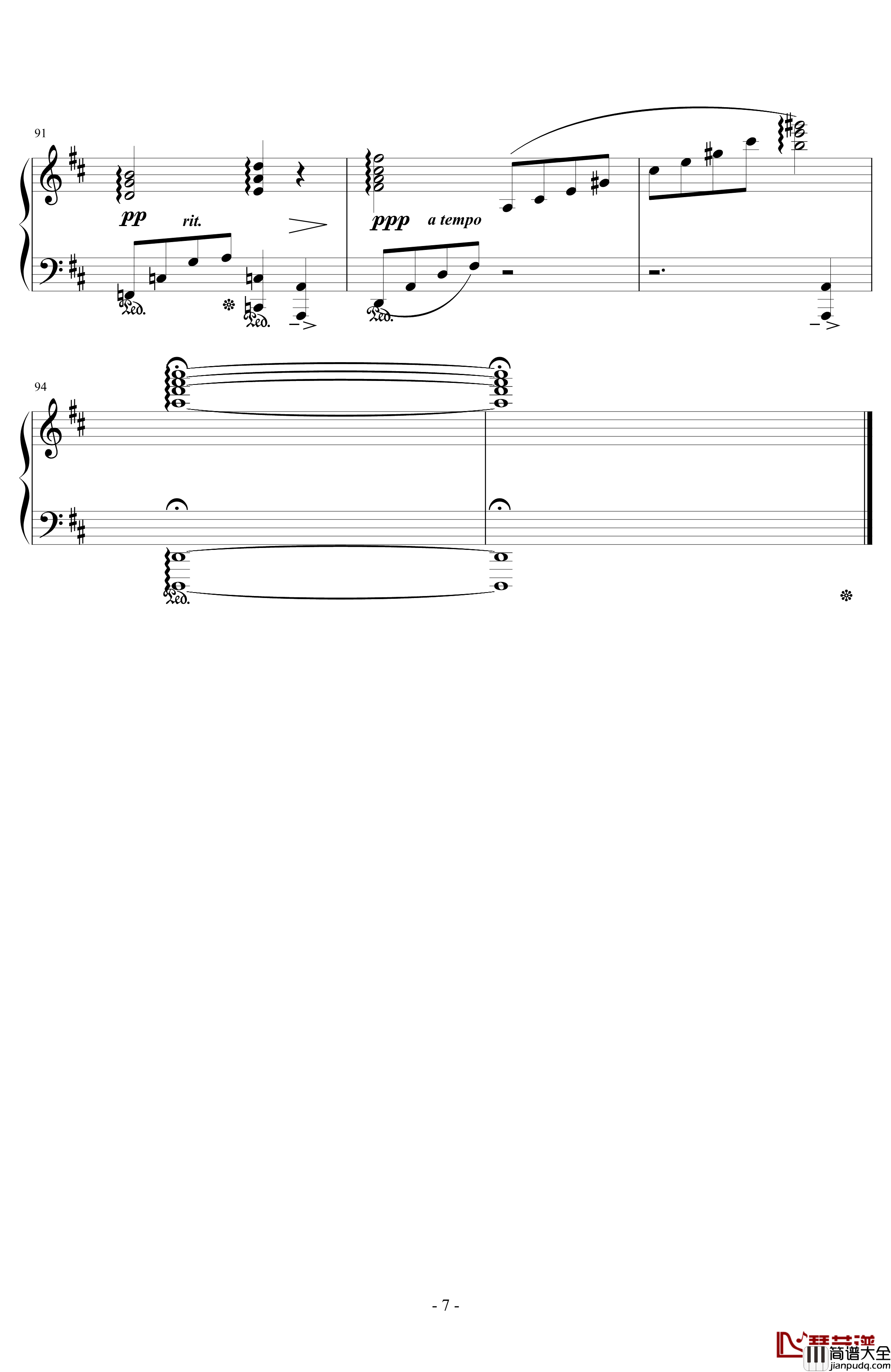 Aerith's_Theme钢琴谱_浜口史郎