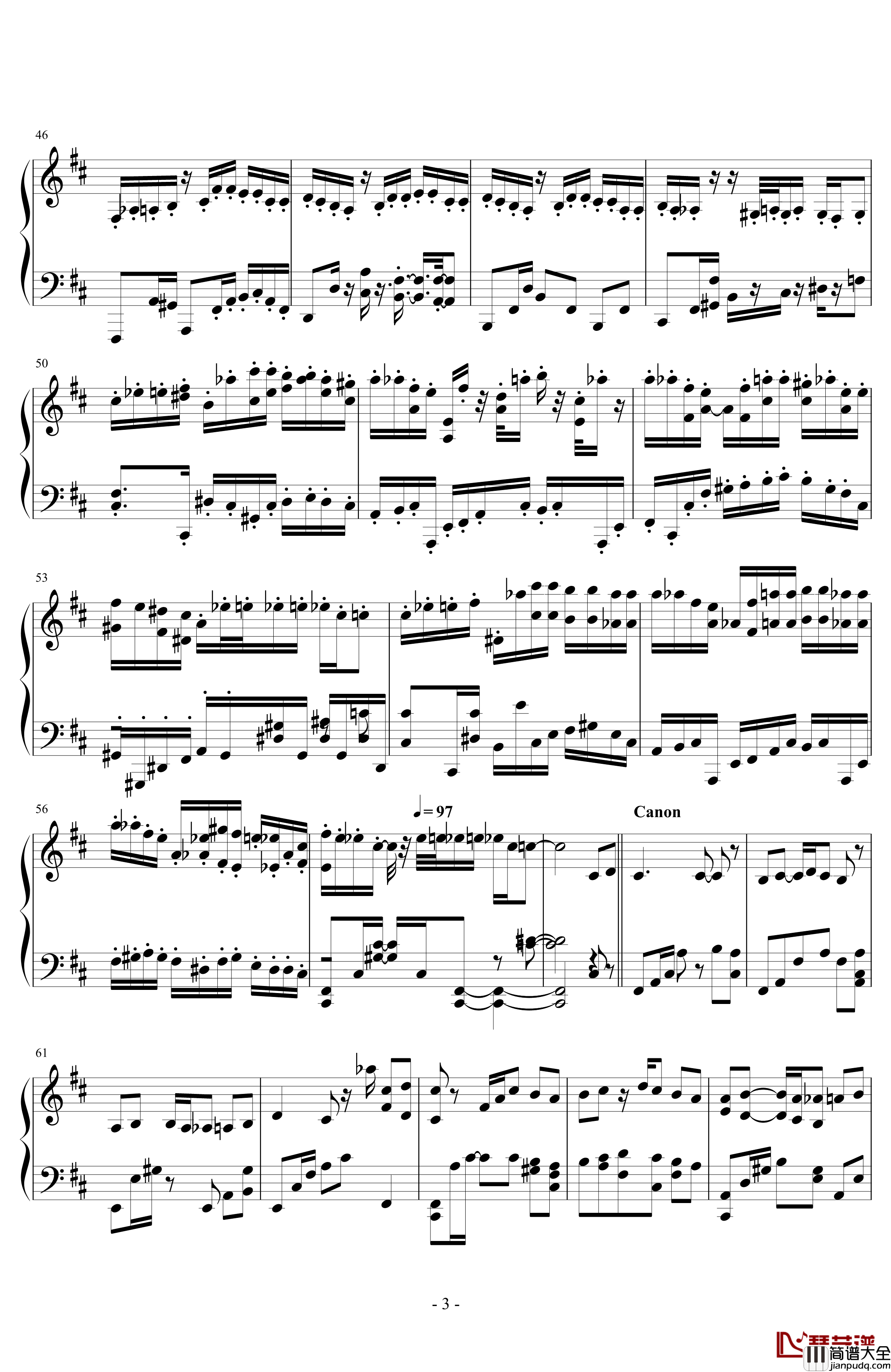 満天单曲组曲钢琴谱_复调_梶浦由记