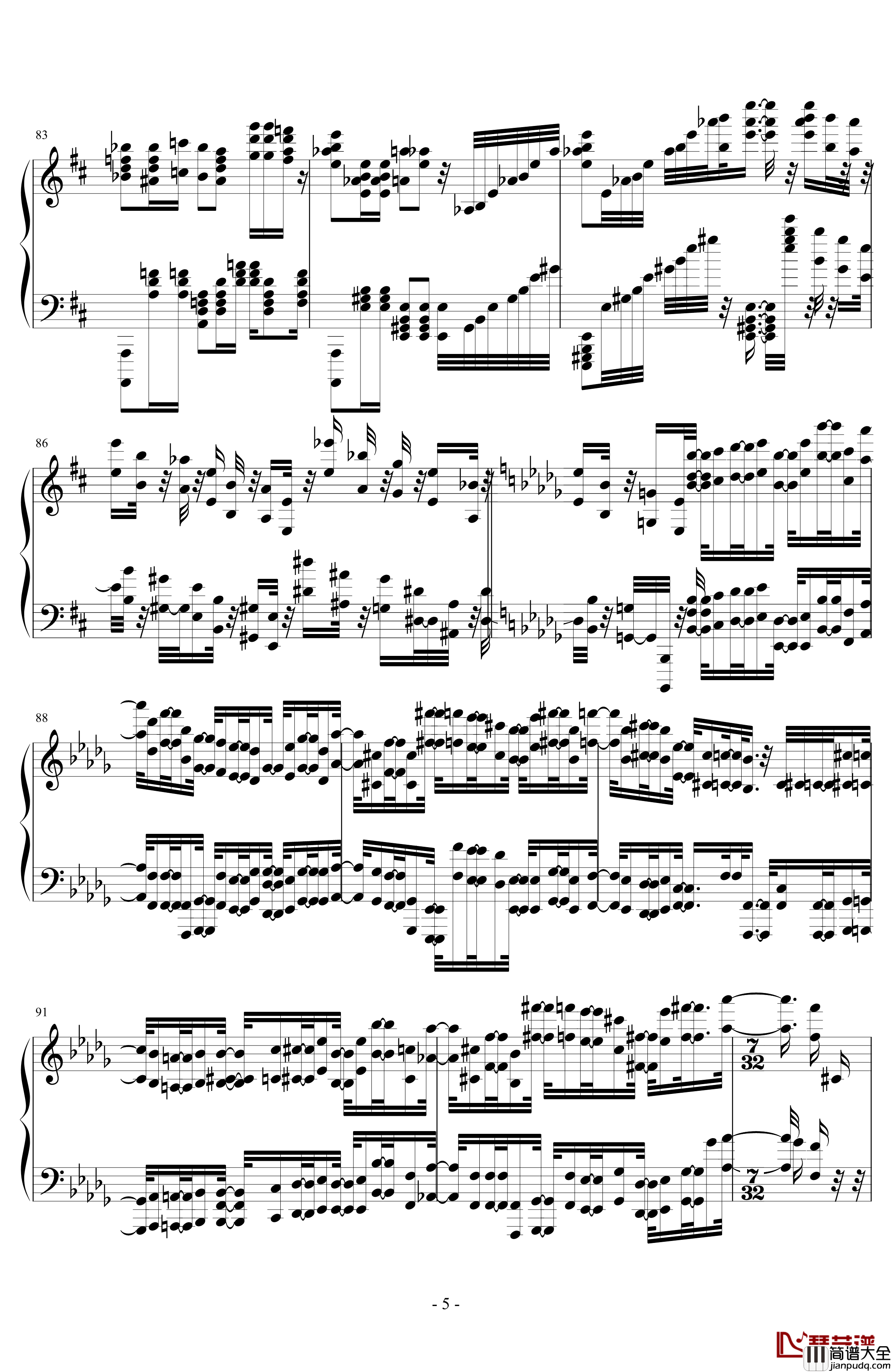 満天单曲组曲钢琴谱_复调_梶浦由记