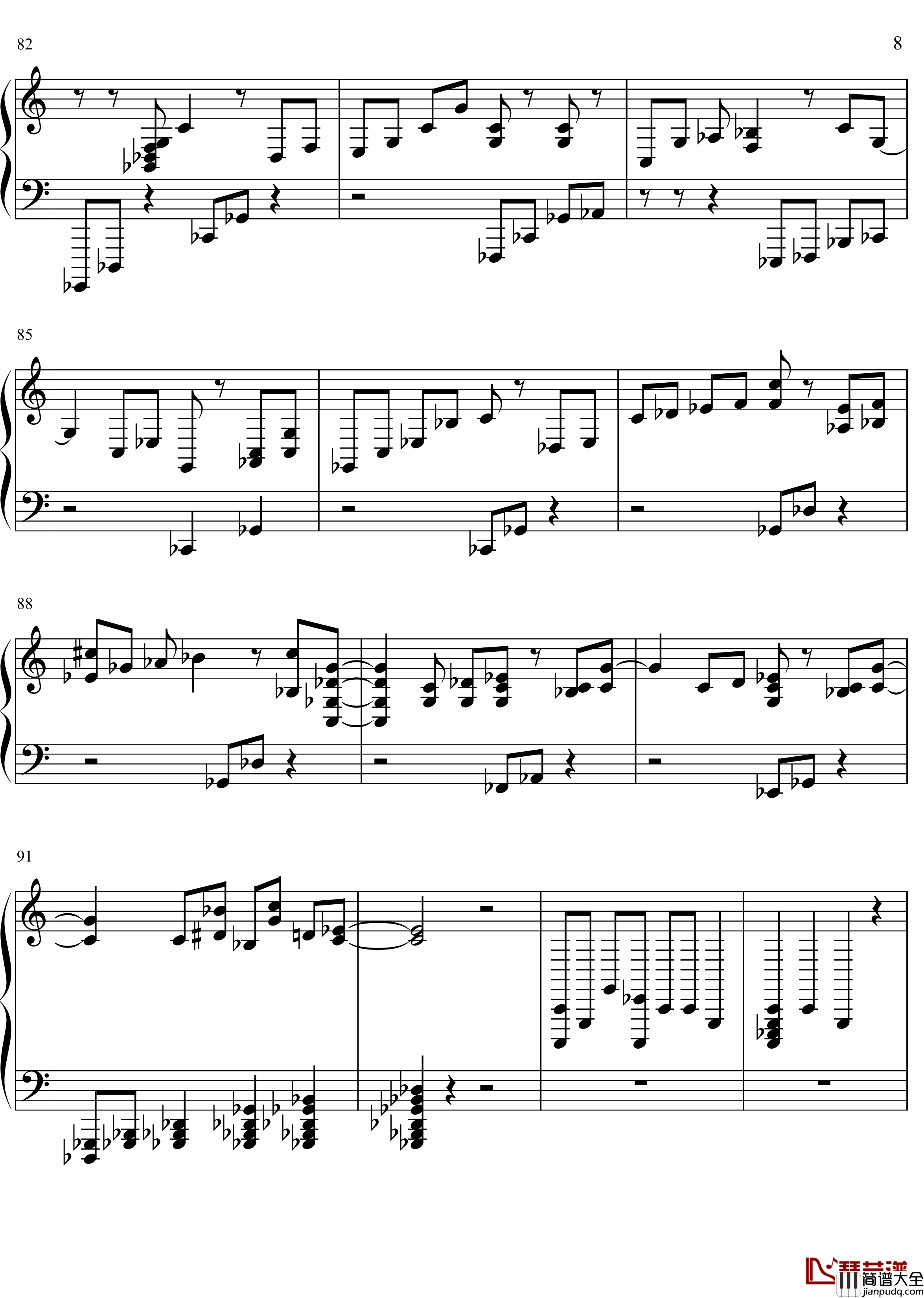 靠近我钢琴谱_56_yeluliao