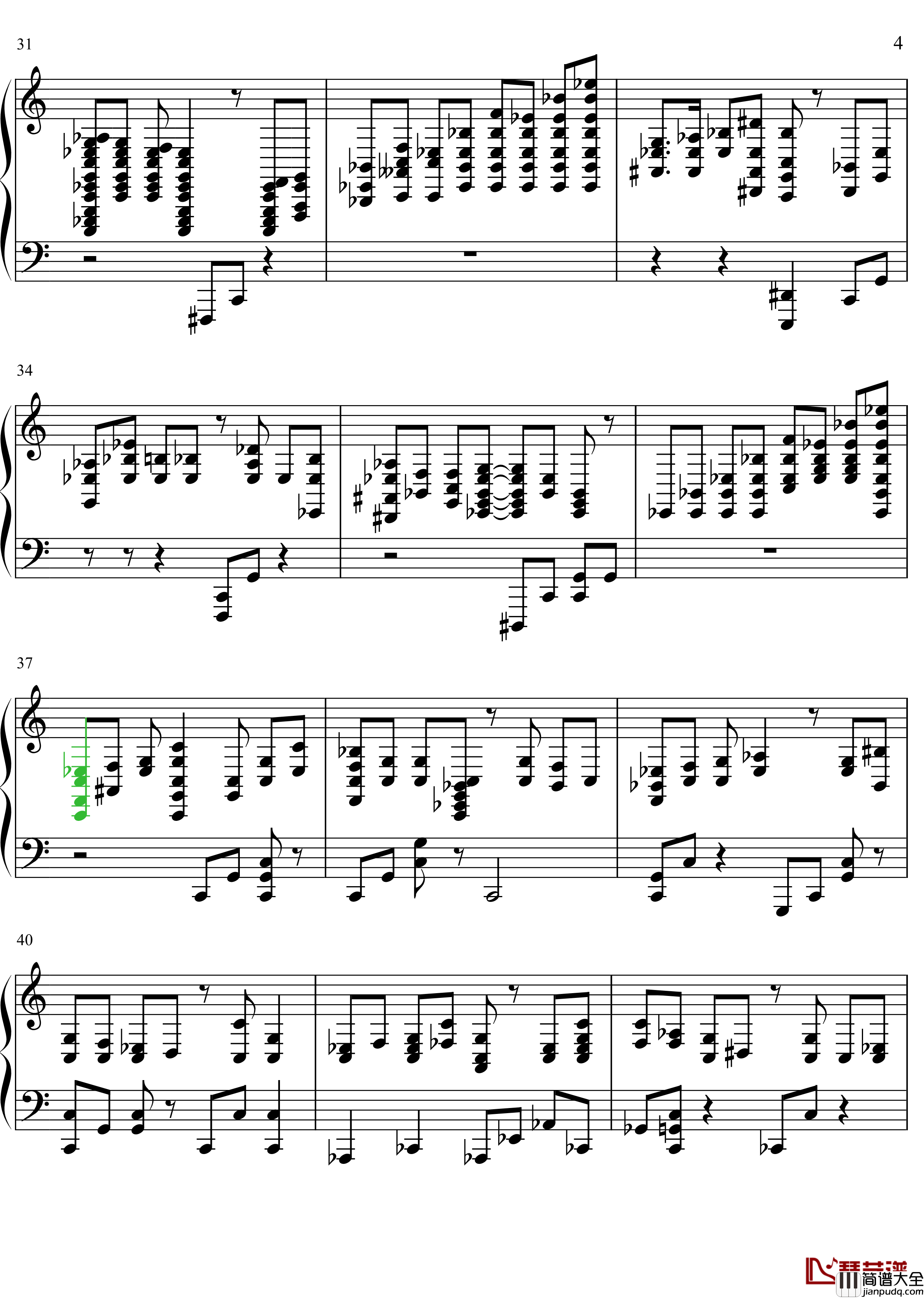 靠近我钢琴谱_56_yeluliao