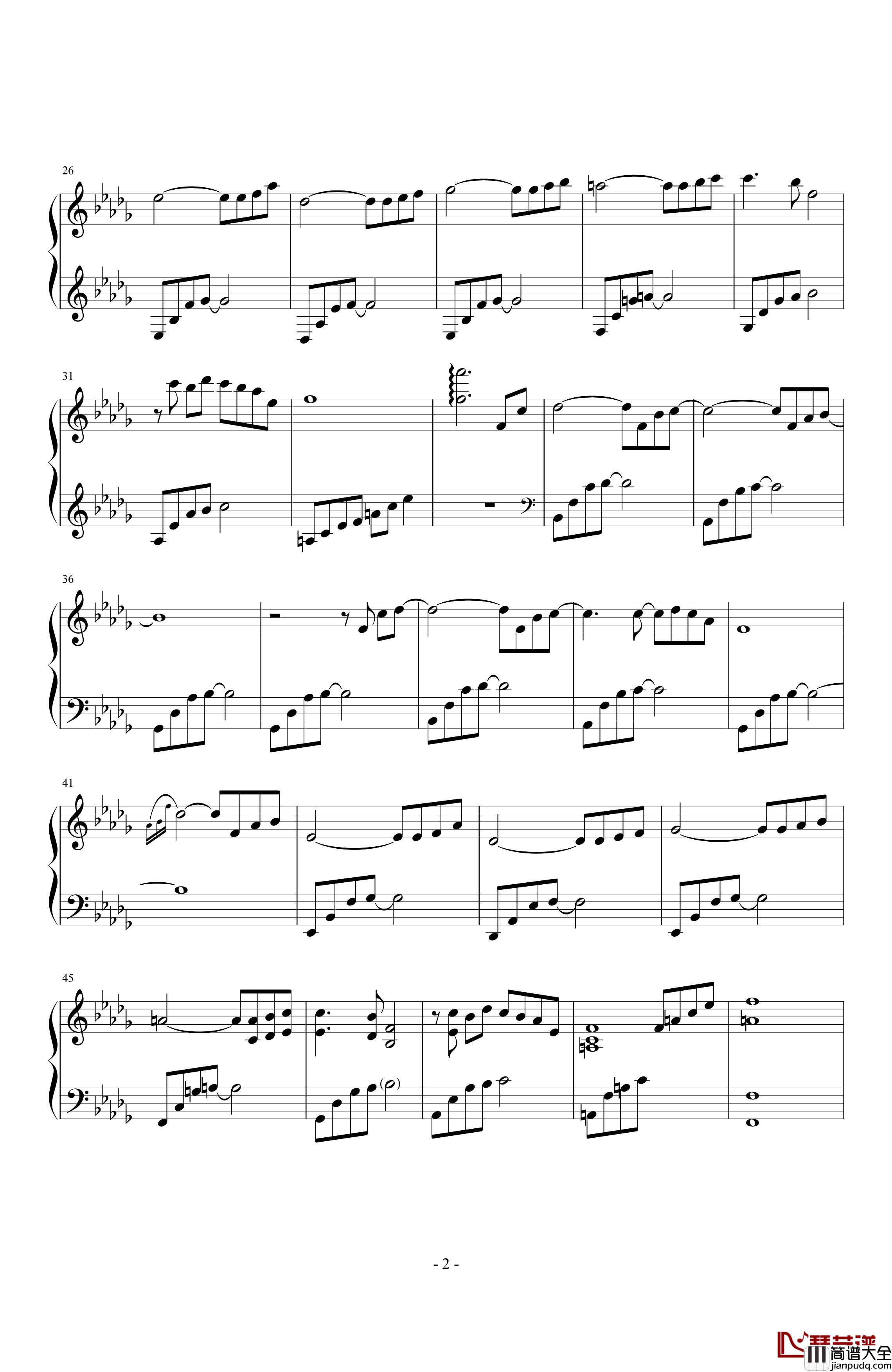 天空の悲恋歌钢琴谱_Everfades