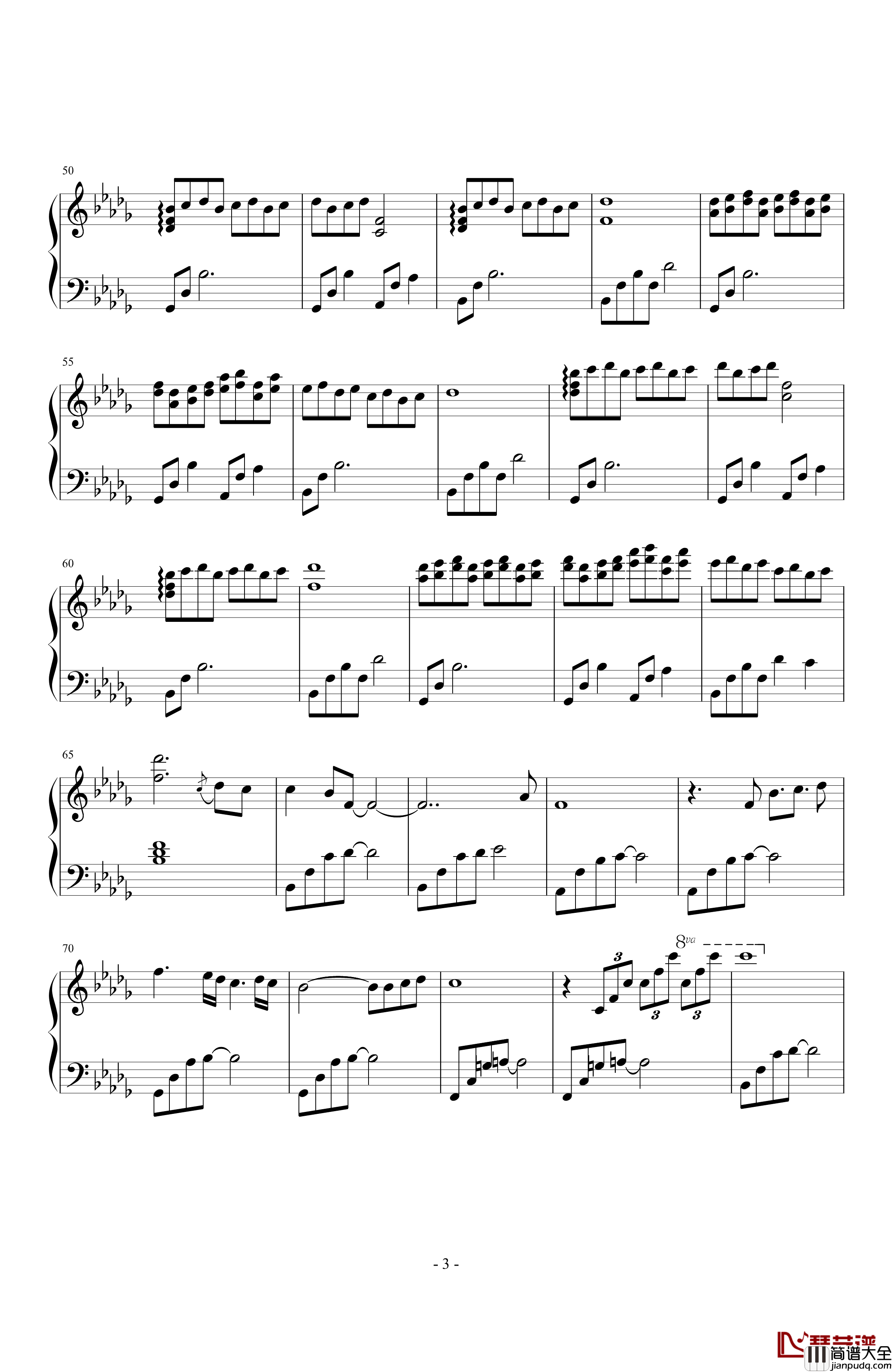 天空の悲恋歌钢琴谱_Everfades