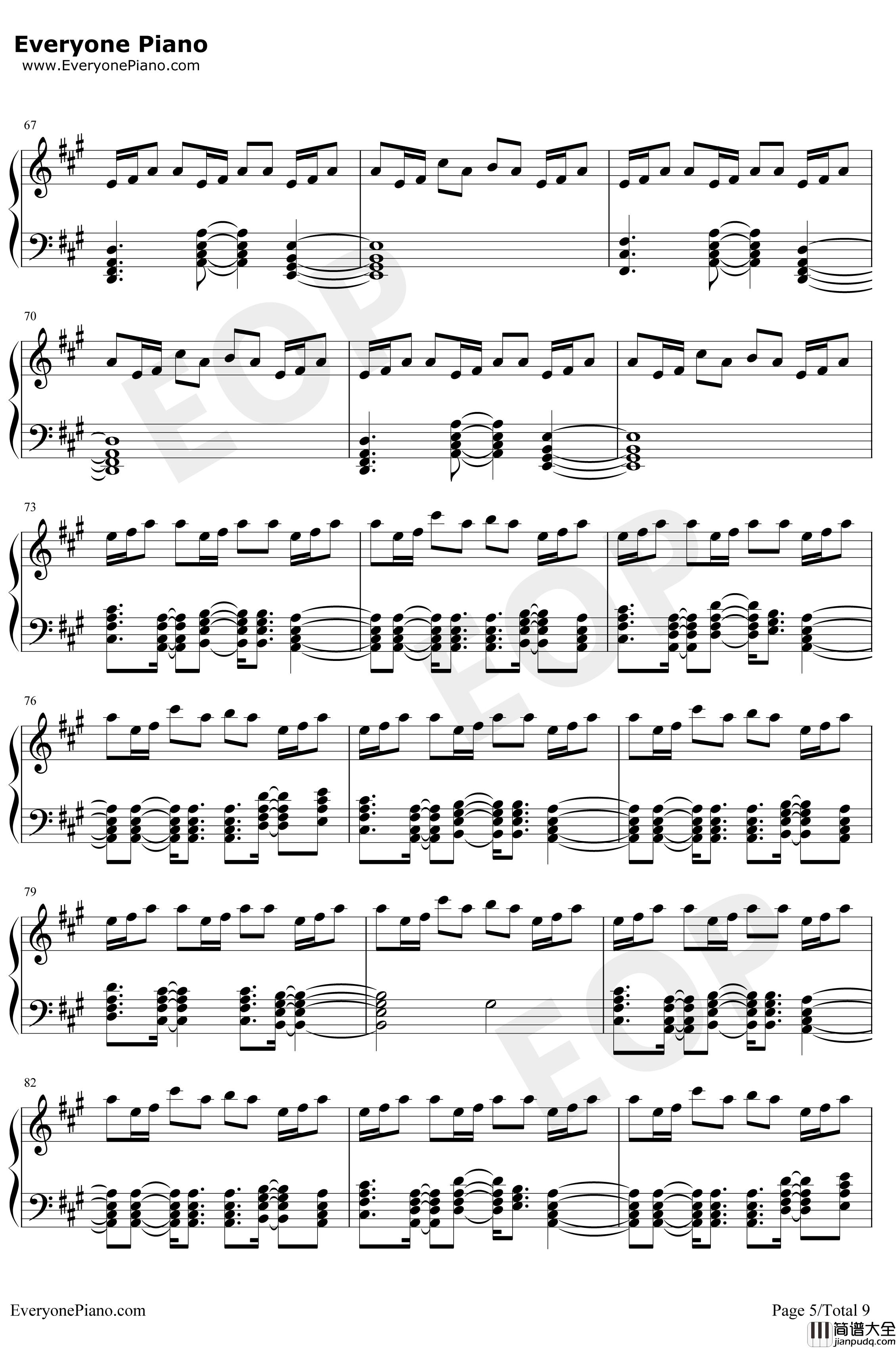 Heaven钢琴谱_Avicii_Chris_Martin