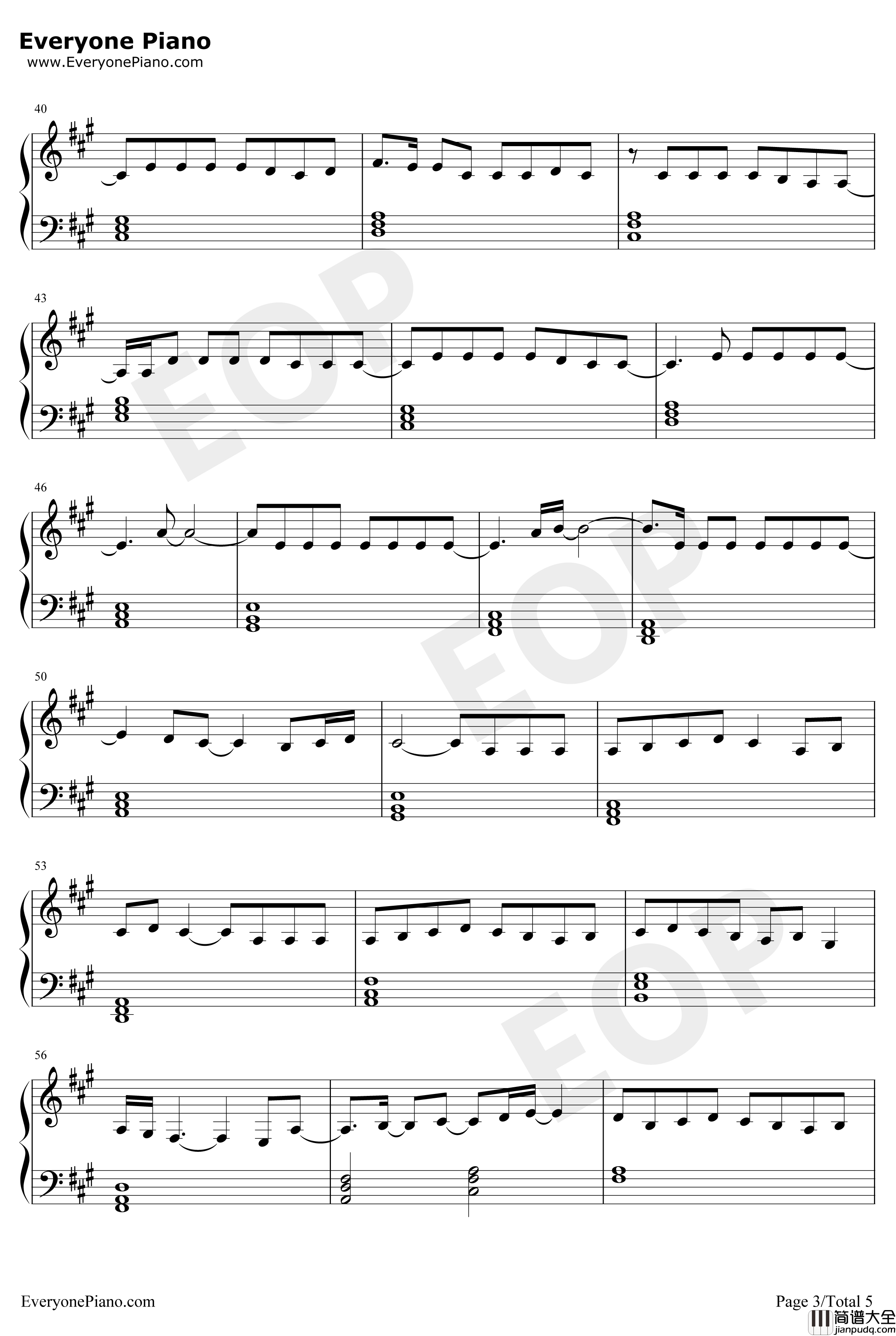 One钢琴谱_LewisCapaldi