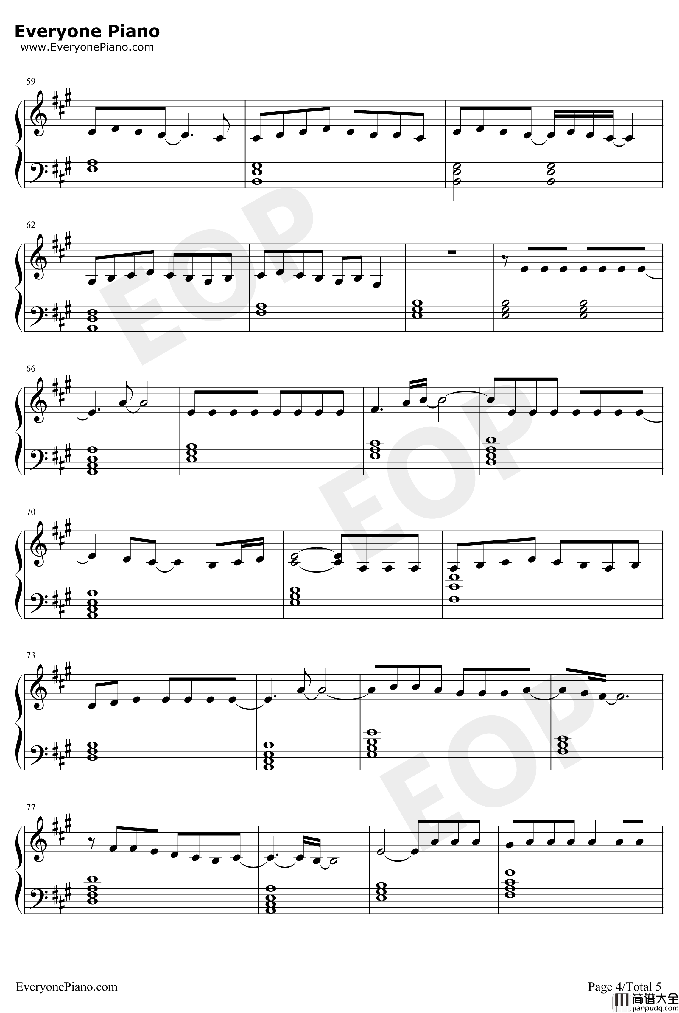 One钢琴谱_LewisCapaldi