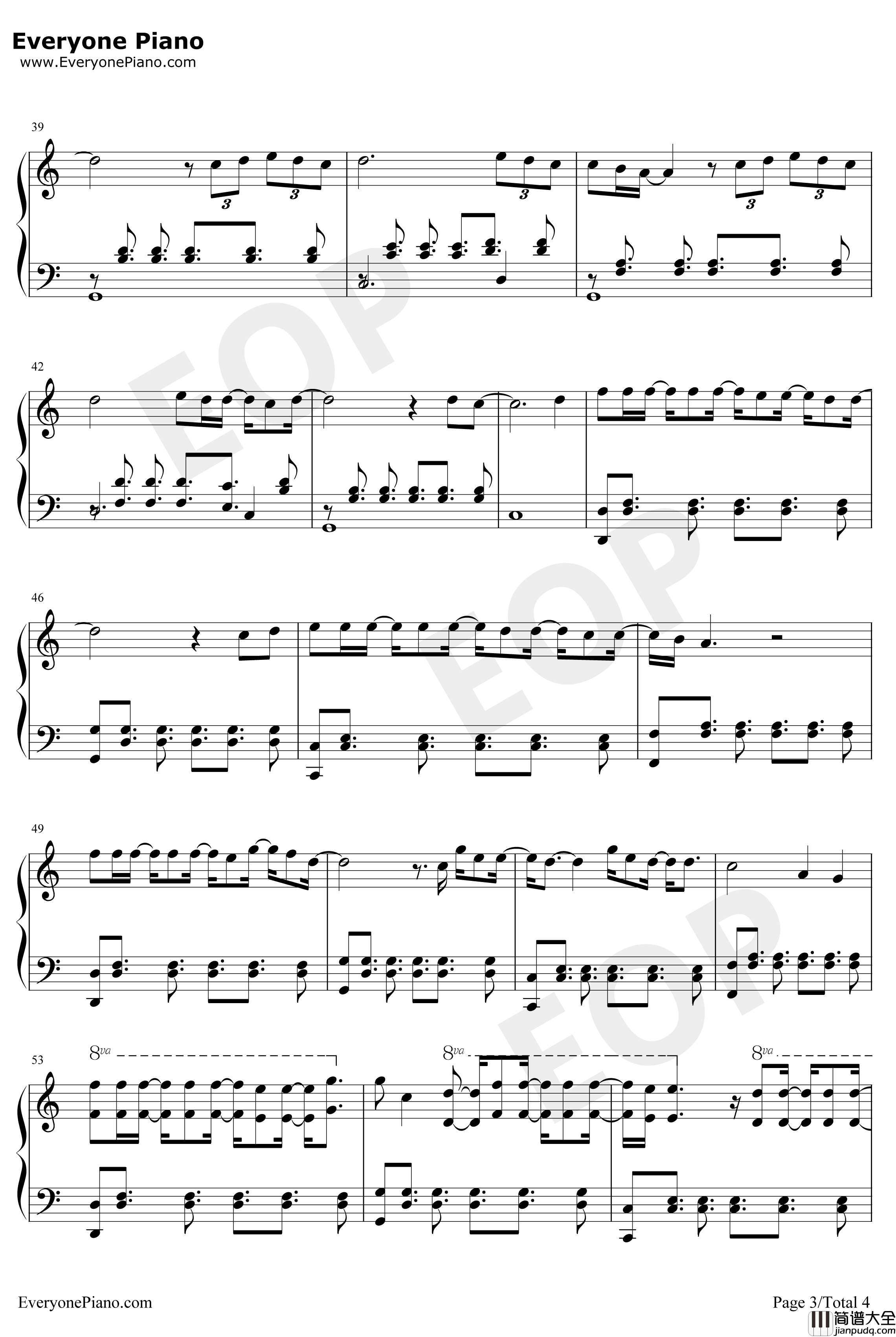 Too_Late_for_Love钢琴谱_JohnLundvik_2019年欧洲歌唱大赛