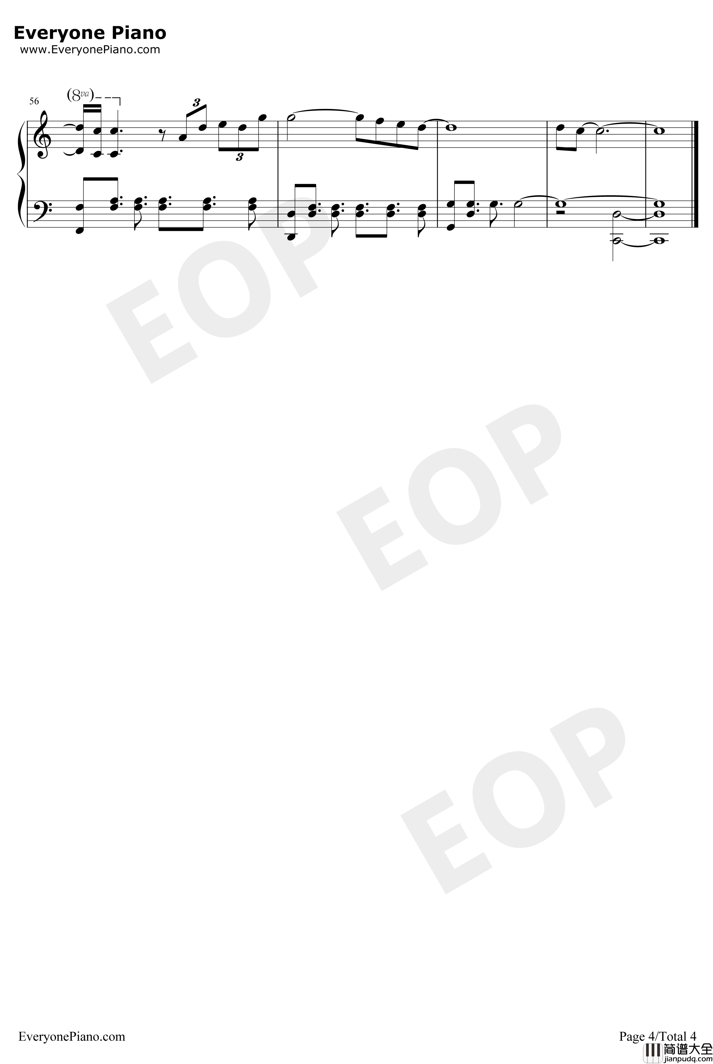 Too_Late_for_Love钢琴谱_JohnLundvik_2019年欧洲歌唱大赛