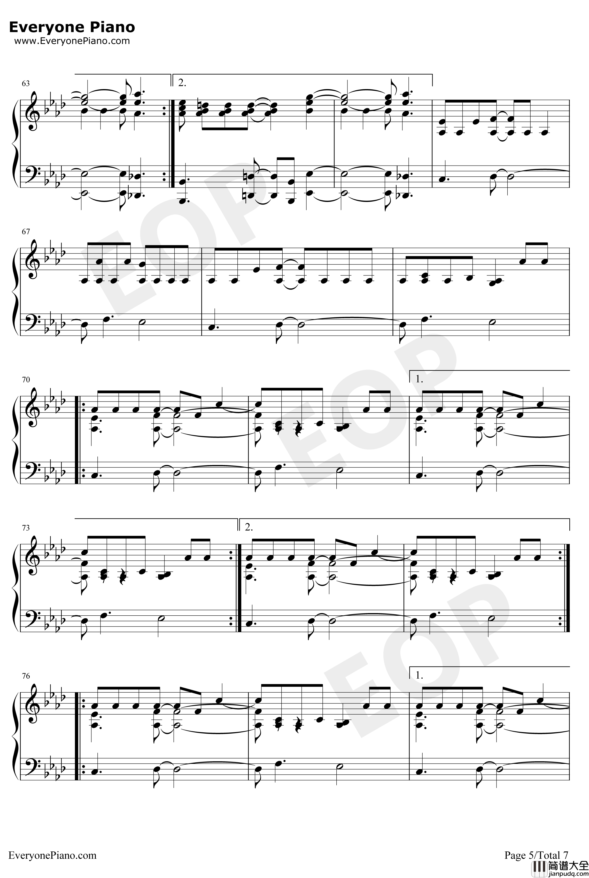 Rockstar钢琴谱_AGreatBigWorld_AGreatBigWorld