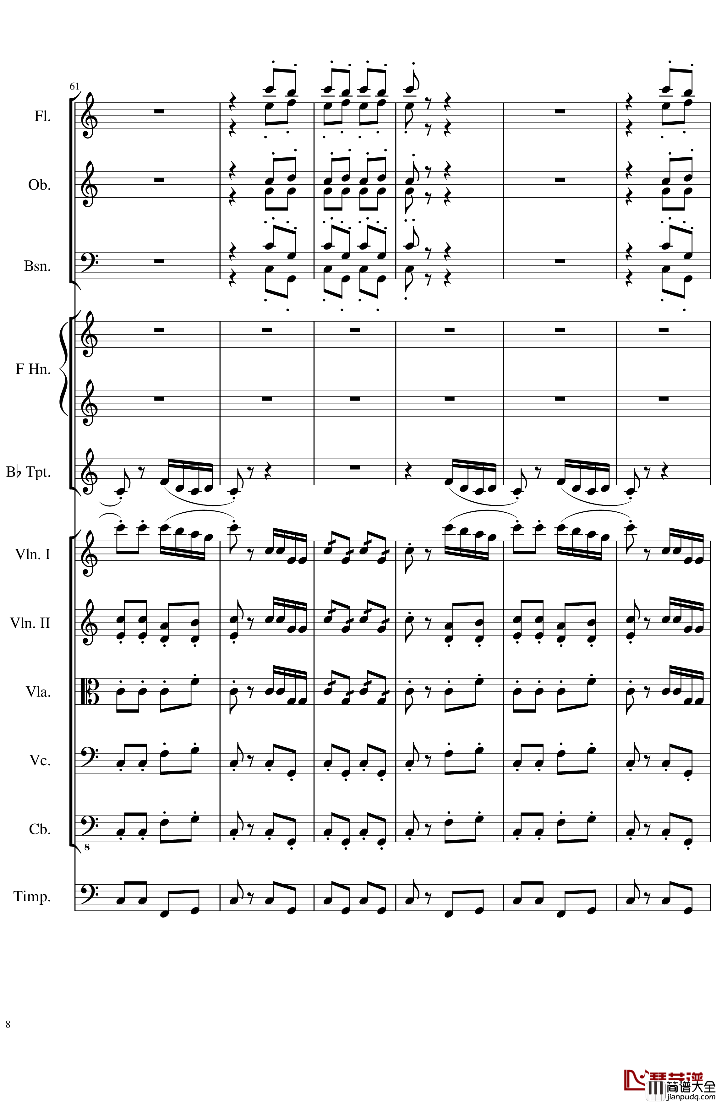 Contradance_in_C,_Op.128_一个球_钢琴谱