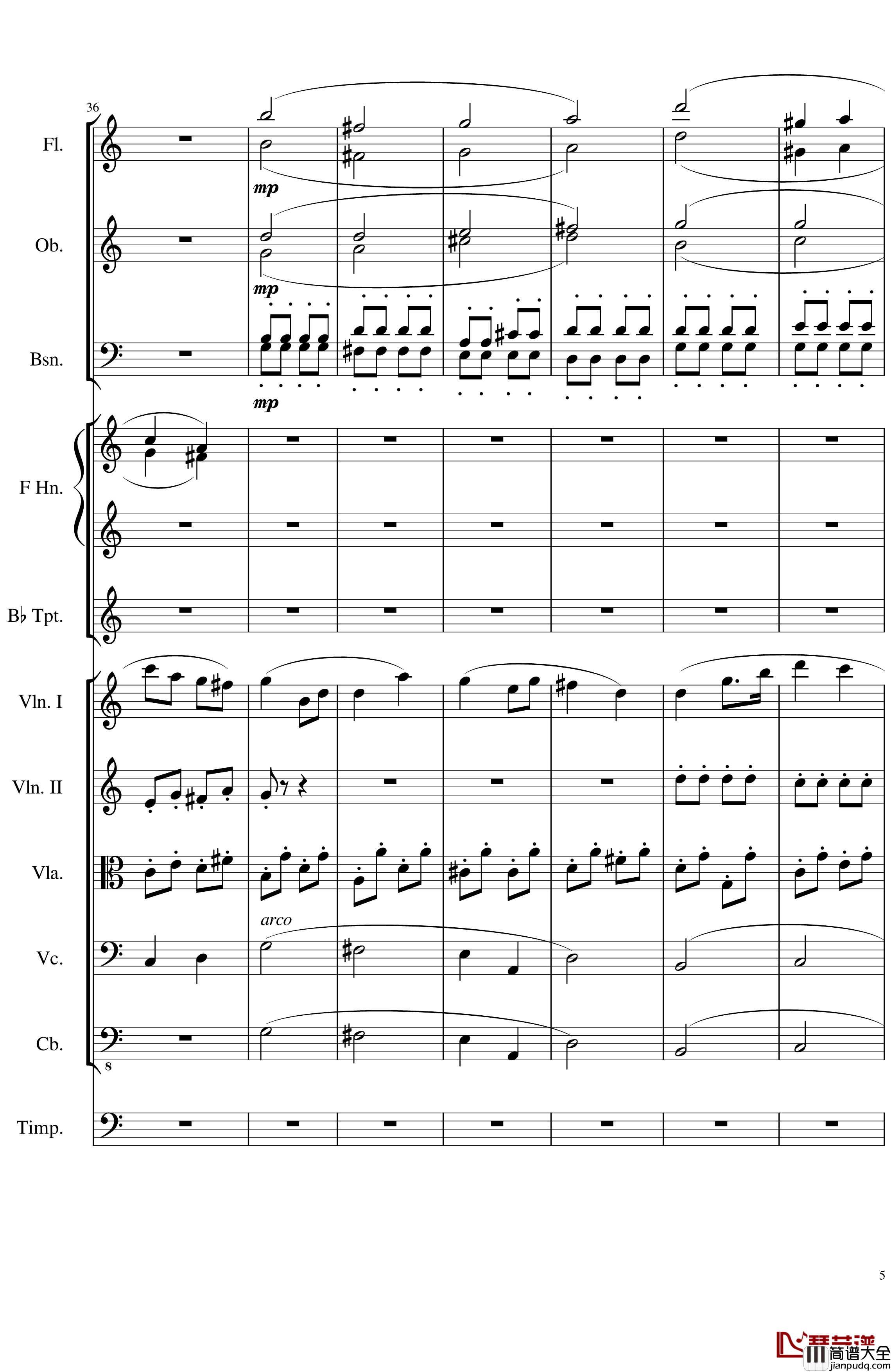 Contradance_in_C,_Op.128_一个球_钢琴谱