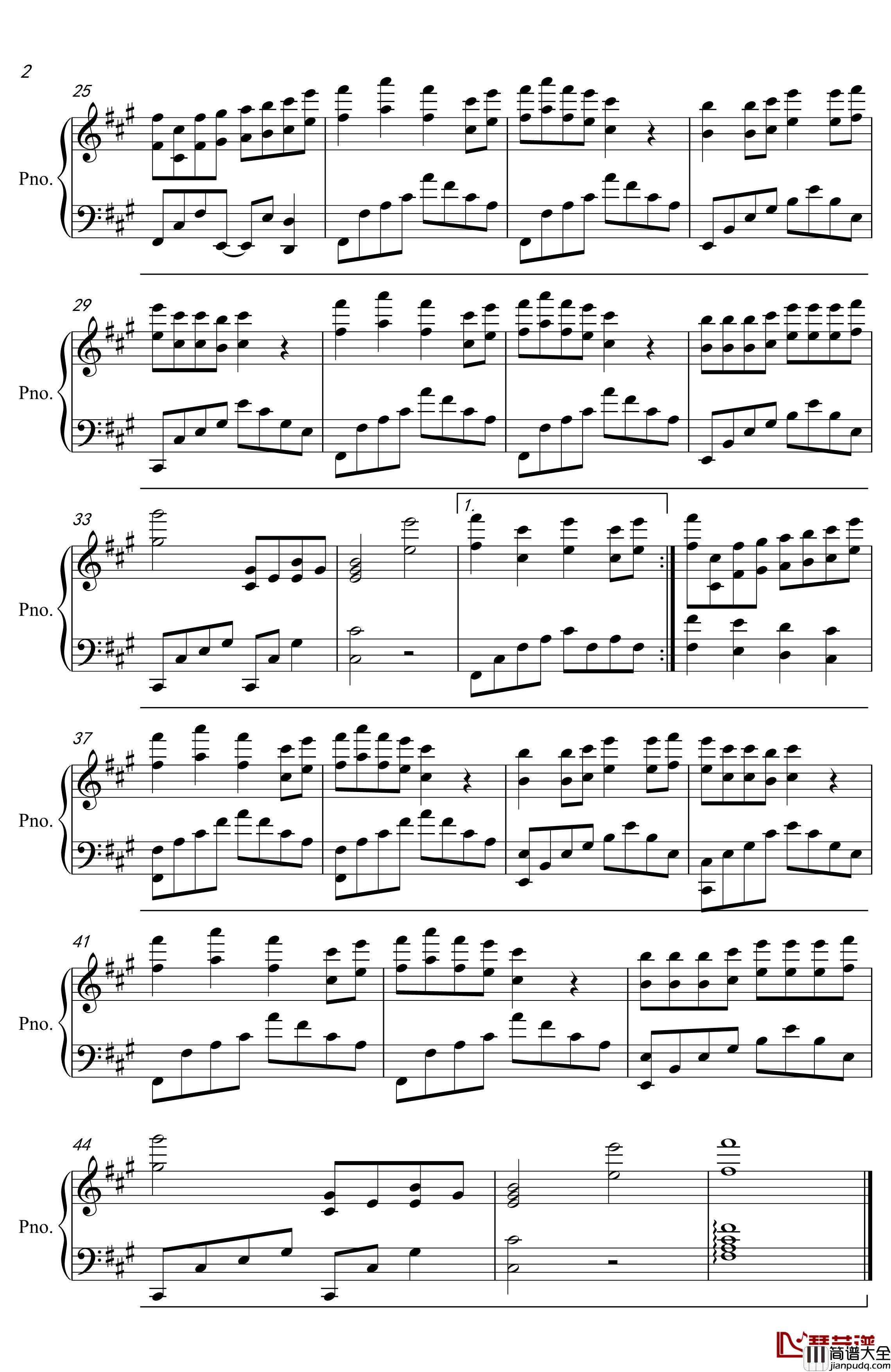 精忠报国钢琴谱_独奏版_屠洪刚