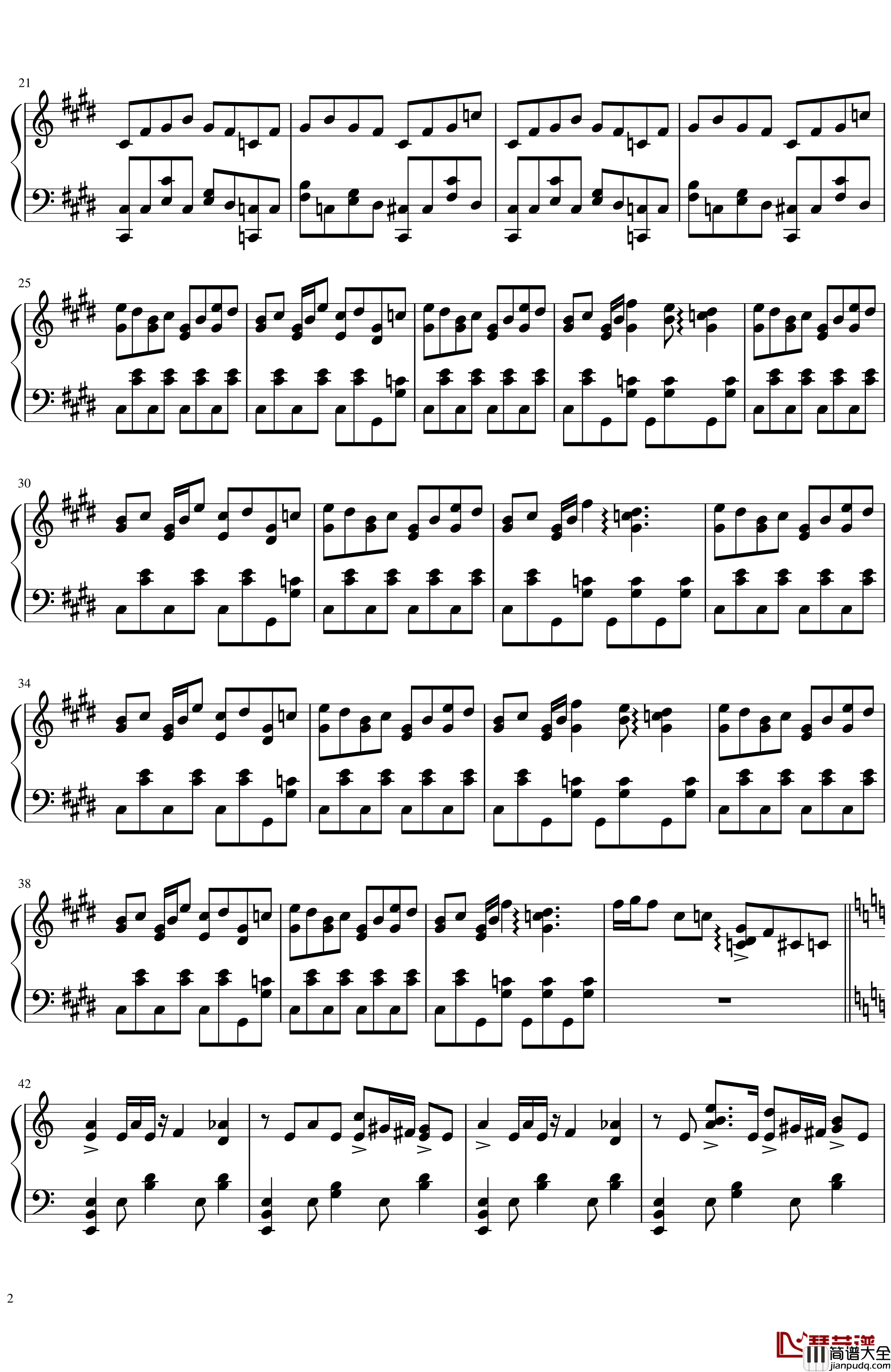 东方鬼形兽主题曲钢琴谱_沉默的兽灵_物言わぬ獣の霊_博丽灵梦