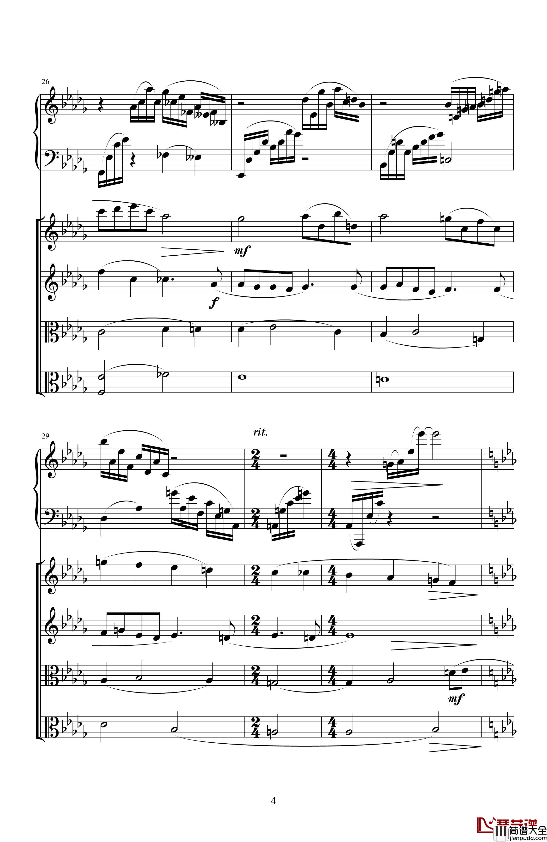 Piano_Quintet钢琴谱_天籁传声