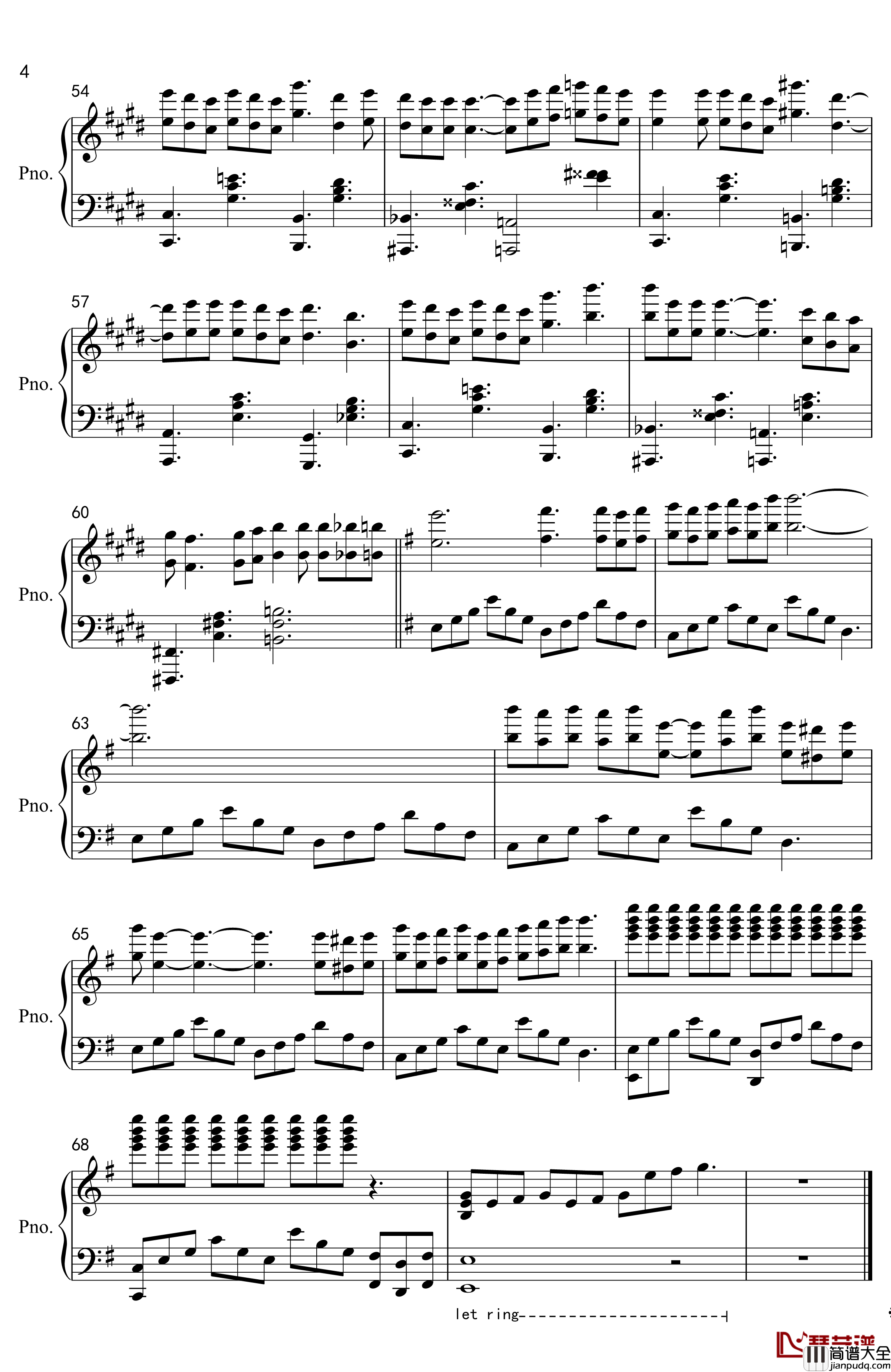 浮夸钢琴谱_独奏修改版_陈奕迅