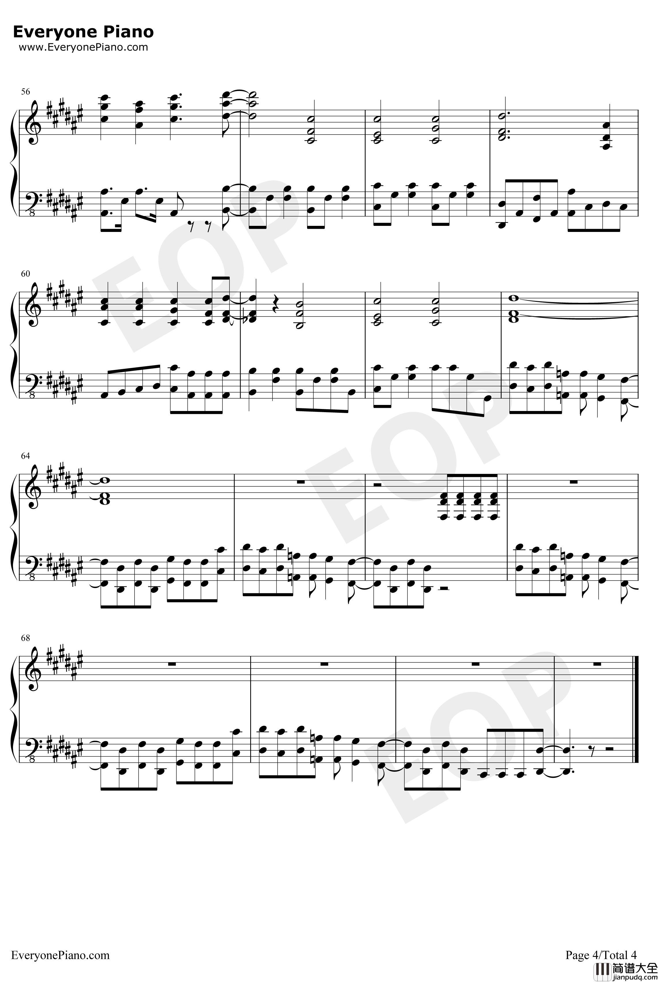 妖精的尾巴Final_SeriesOP钢琴谱_大阪☆春夏秋冬_LIMIT