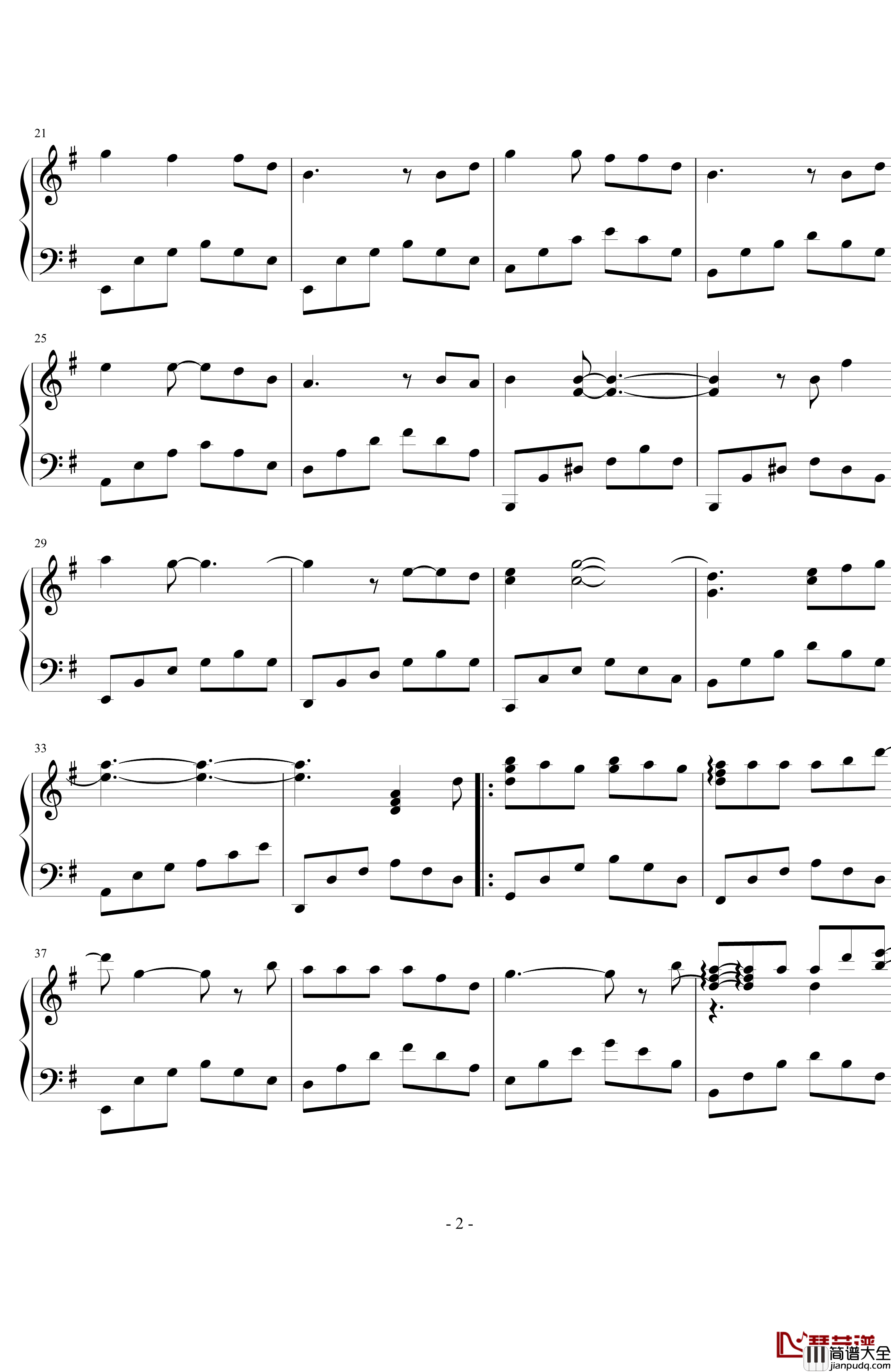 情深深雨蒙蒙钢琴谱_赵薇